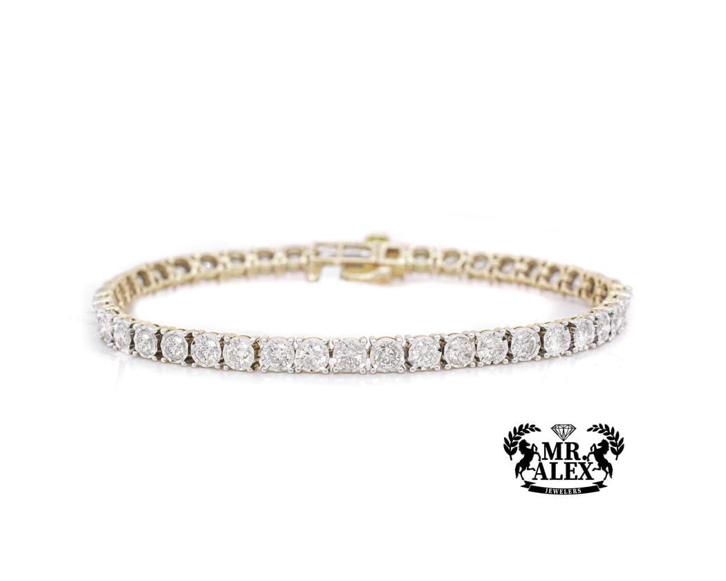 10K Illusion Tennis Bracelet 4.10ct - Mr. Alex Jewelry