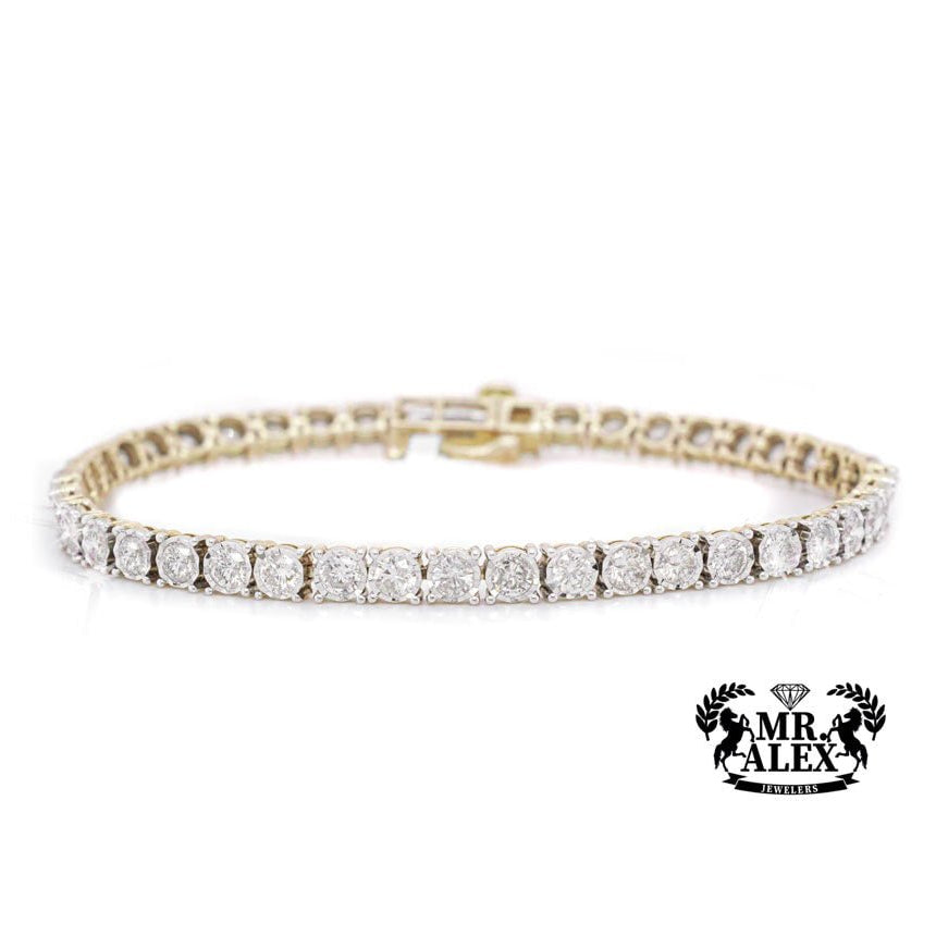 10K Illusion Tennis Bracelet 4.10ct - Mr. Alex Jewelry