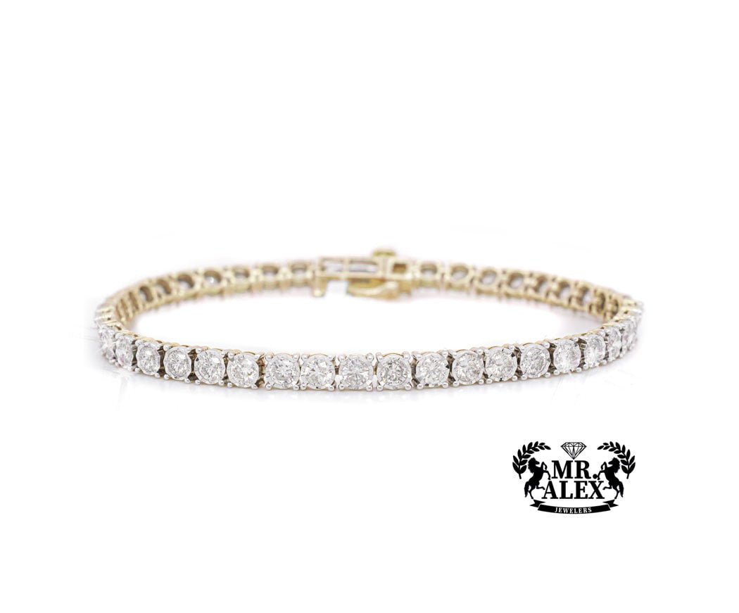 10K Illusion Tennis Bracelet 4.10ct - Mr. Alex Jewelry
