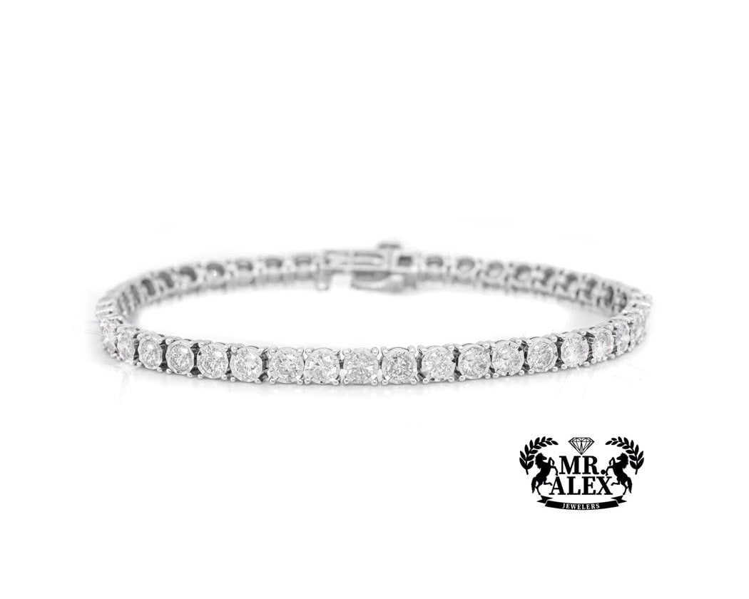 10K Illusion Tennis Bracelet 4.10ct - Mr. Alex Jewelry