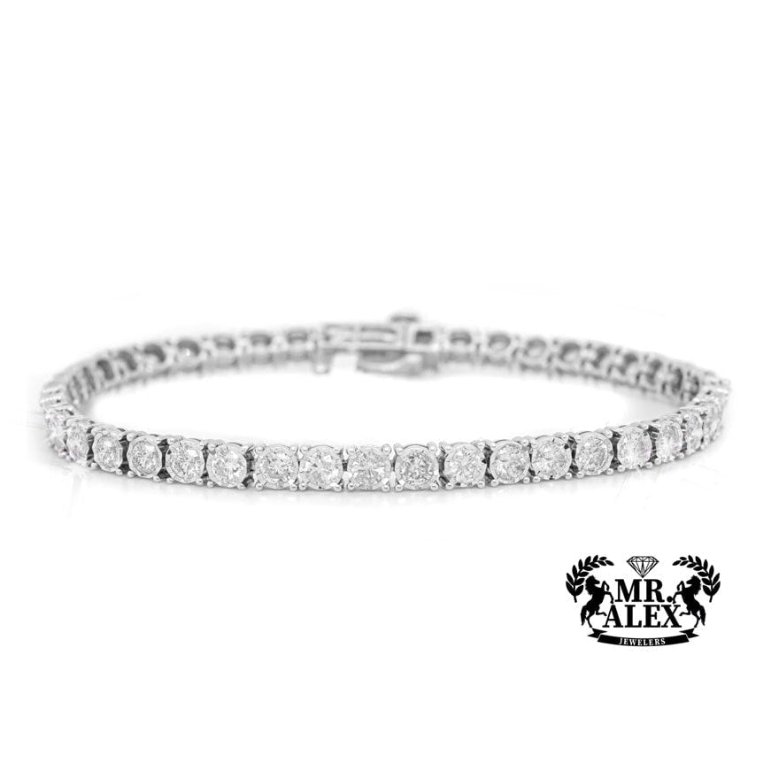 10K Illusion Tennis Bracelet 4.10ct - Mr. Alex Jewelry