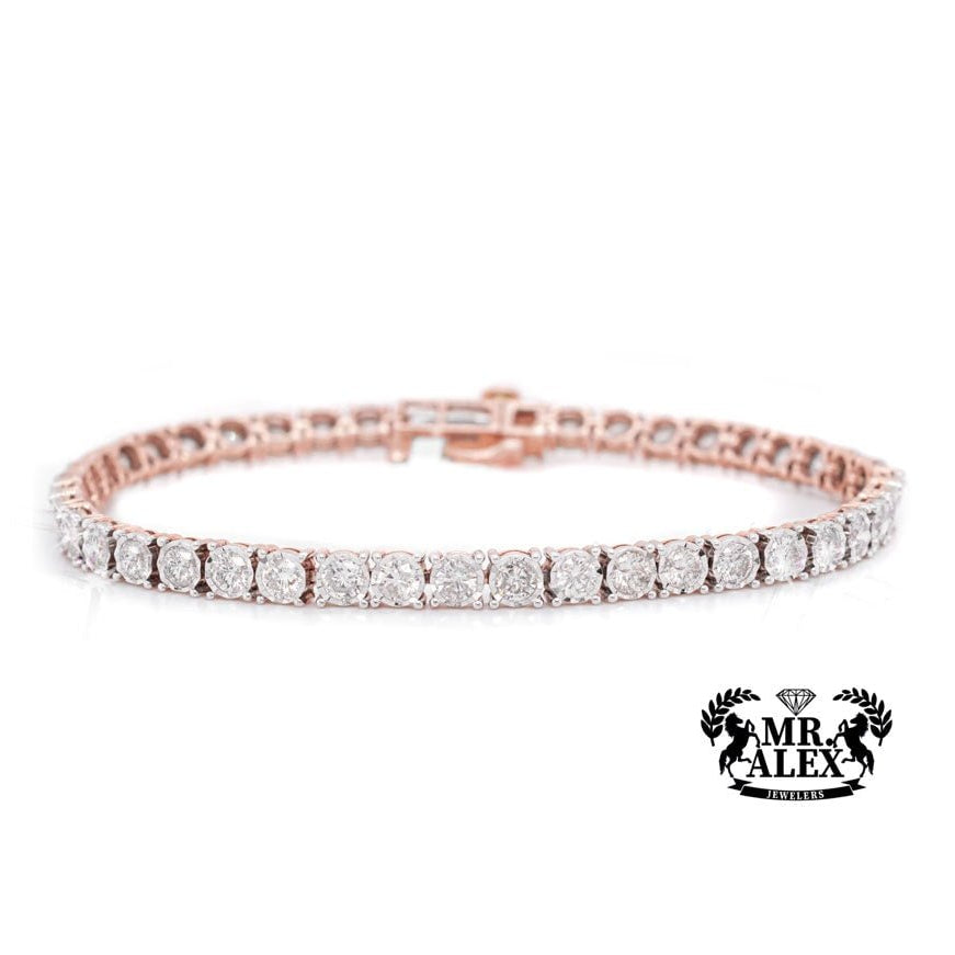 10K Illusion Tennis Bracelet 4.10ct - Mr. Alex Jewelry