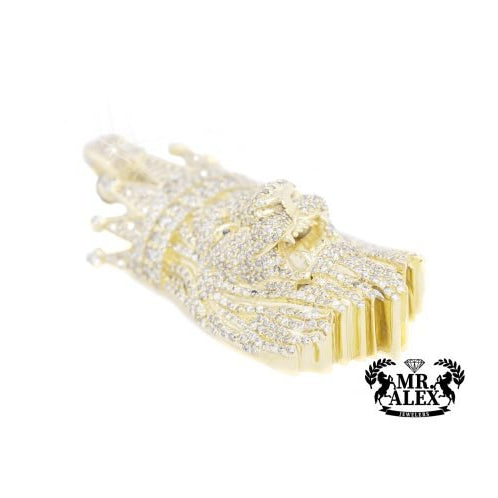 10K King Lion Pendant 2.00CT Yellow Gold - Mr. Alex Jewelry