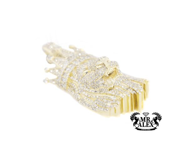 10K King Lion Pendant 2.00CT Yellow Gold - Mr. Alex Jewelry