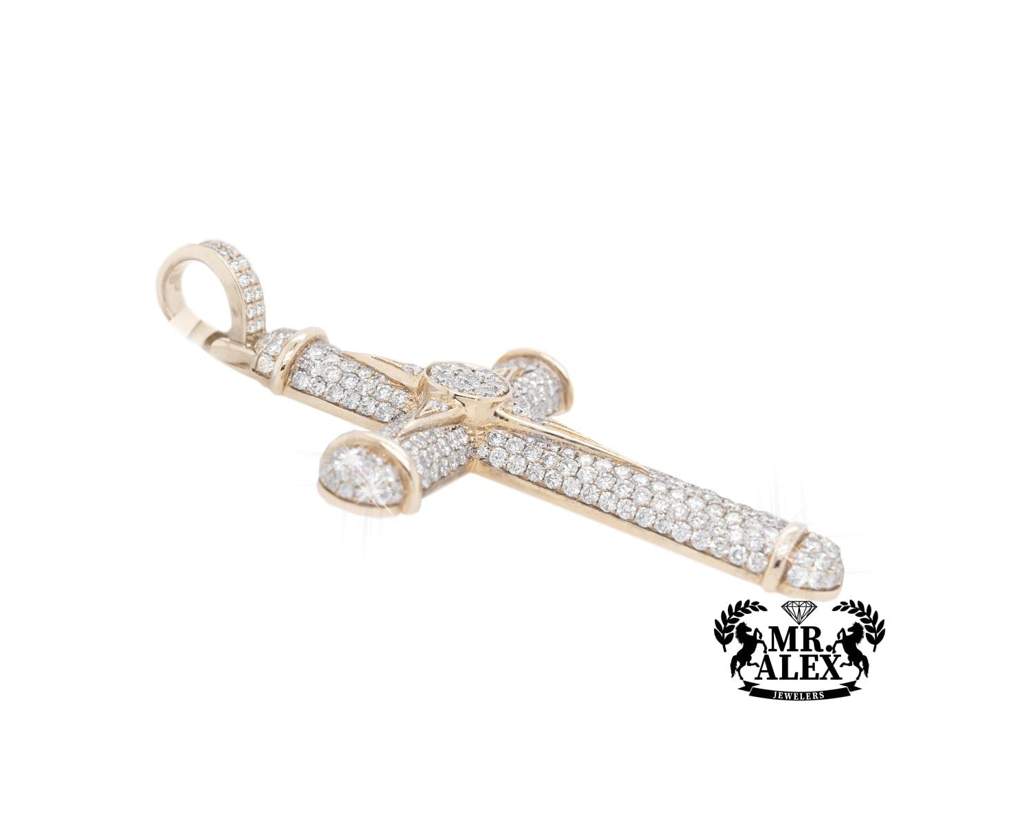 10K Large Cross Pendant 5.25CT Rose Gold - Mr. Alex Jewelry