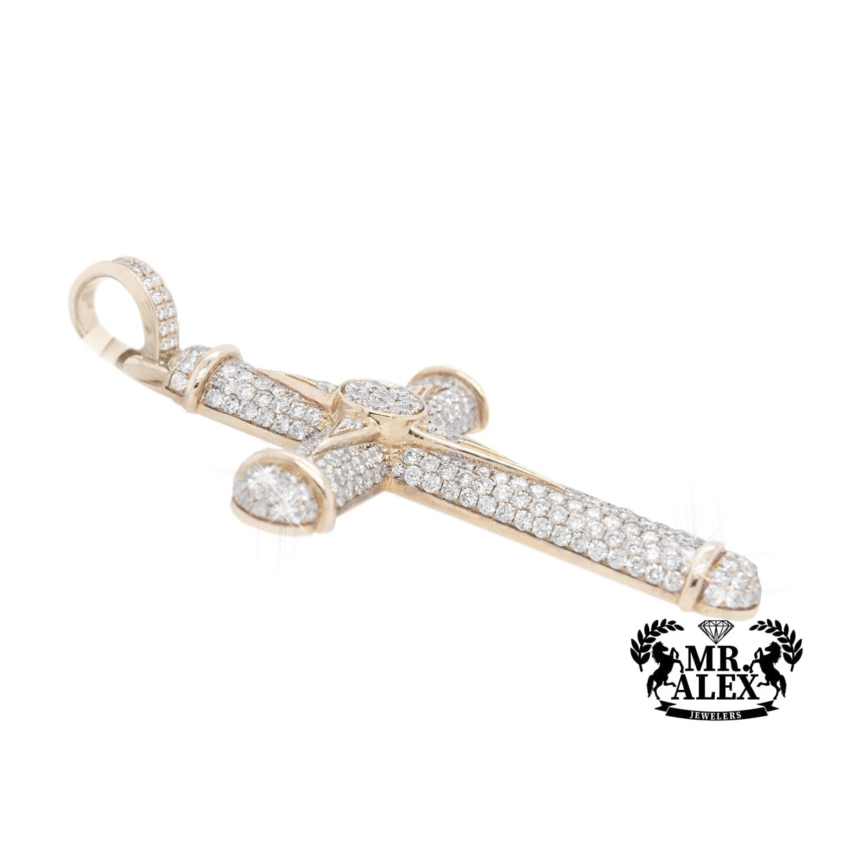 10K Large Cross Pendant 5.25CT Rose Gold - Mr. Alex Jewelry