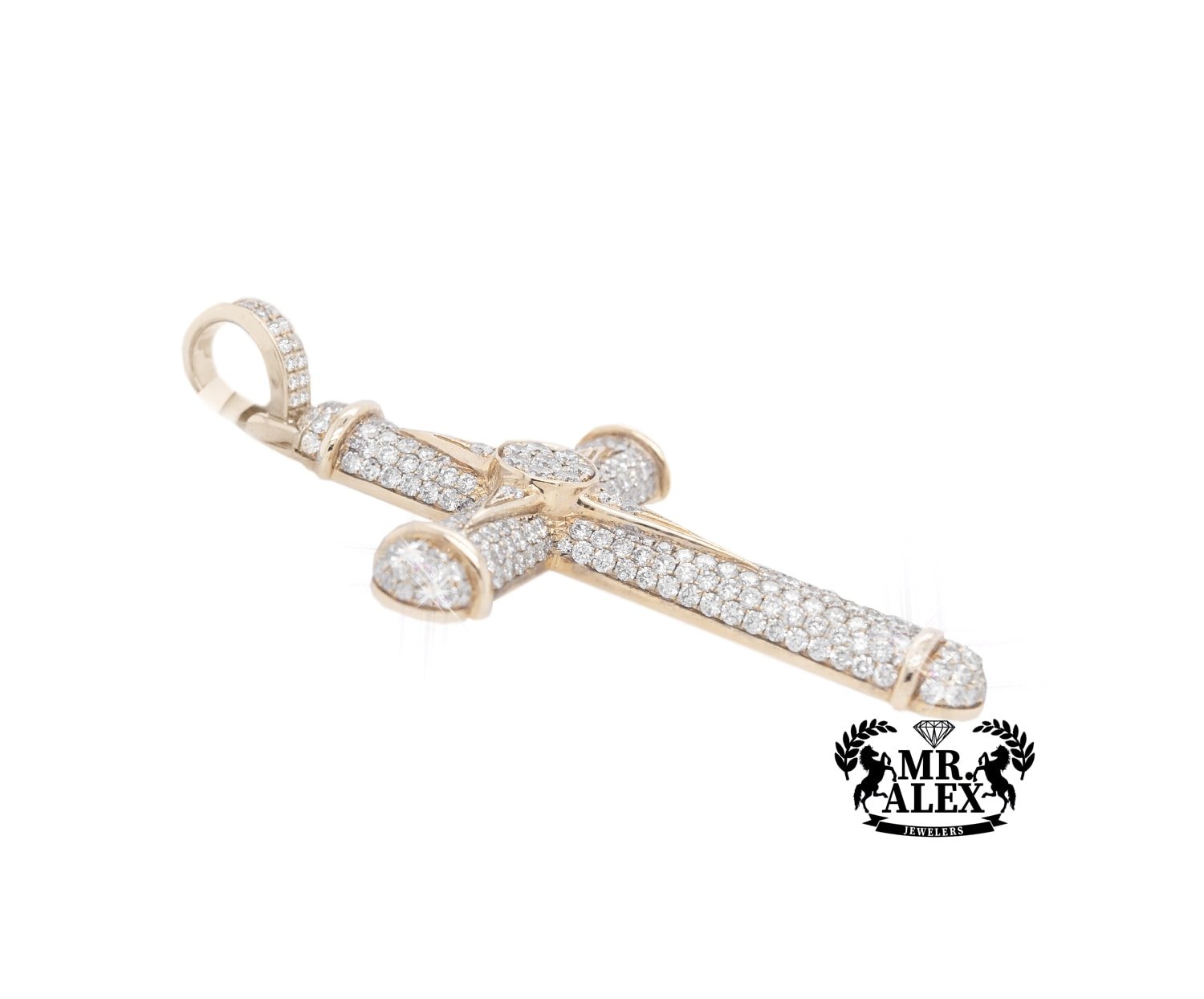 10K Large Cross Pendant 5.25CT Rose Gold - Mr. Alex Jewelry