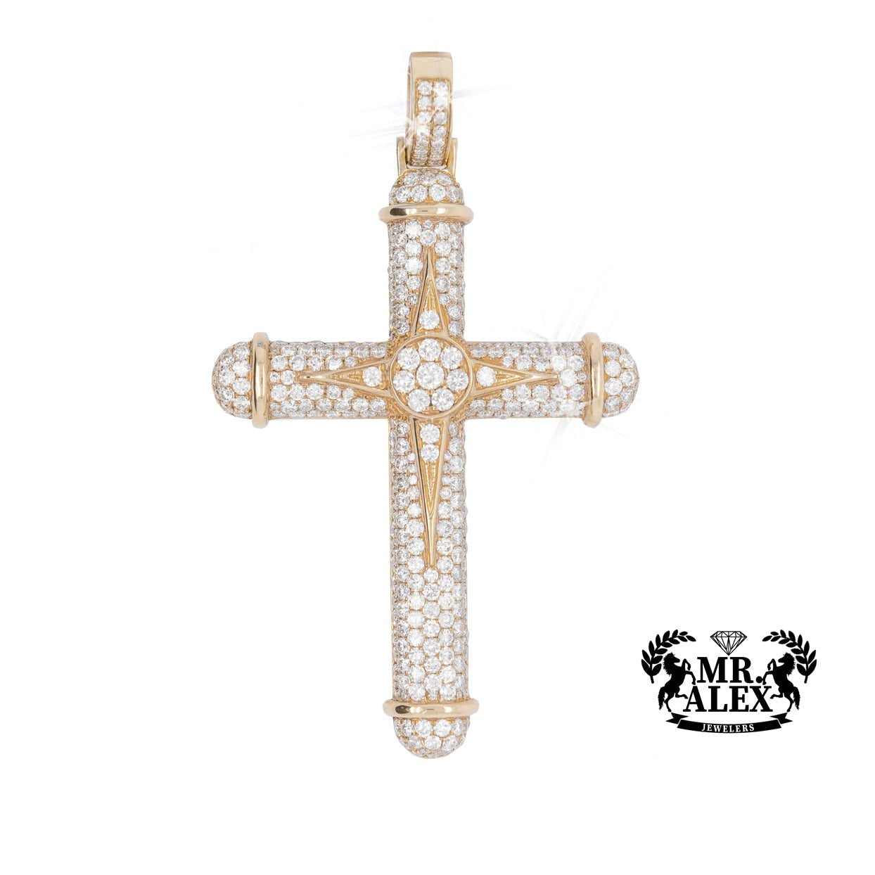 10K Large Cross Pendant 5.25CT Rose Gold - Mr. Alex Jewelry