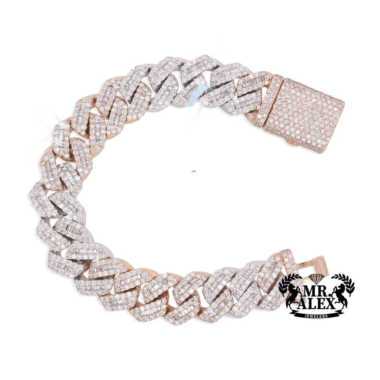 10K Luxury Cuban Baguette Bracelet 17.99ct - Mr. Alex Jewelry