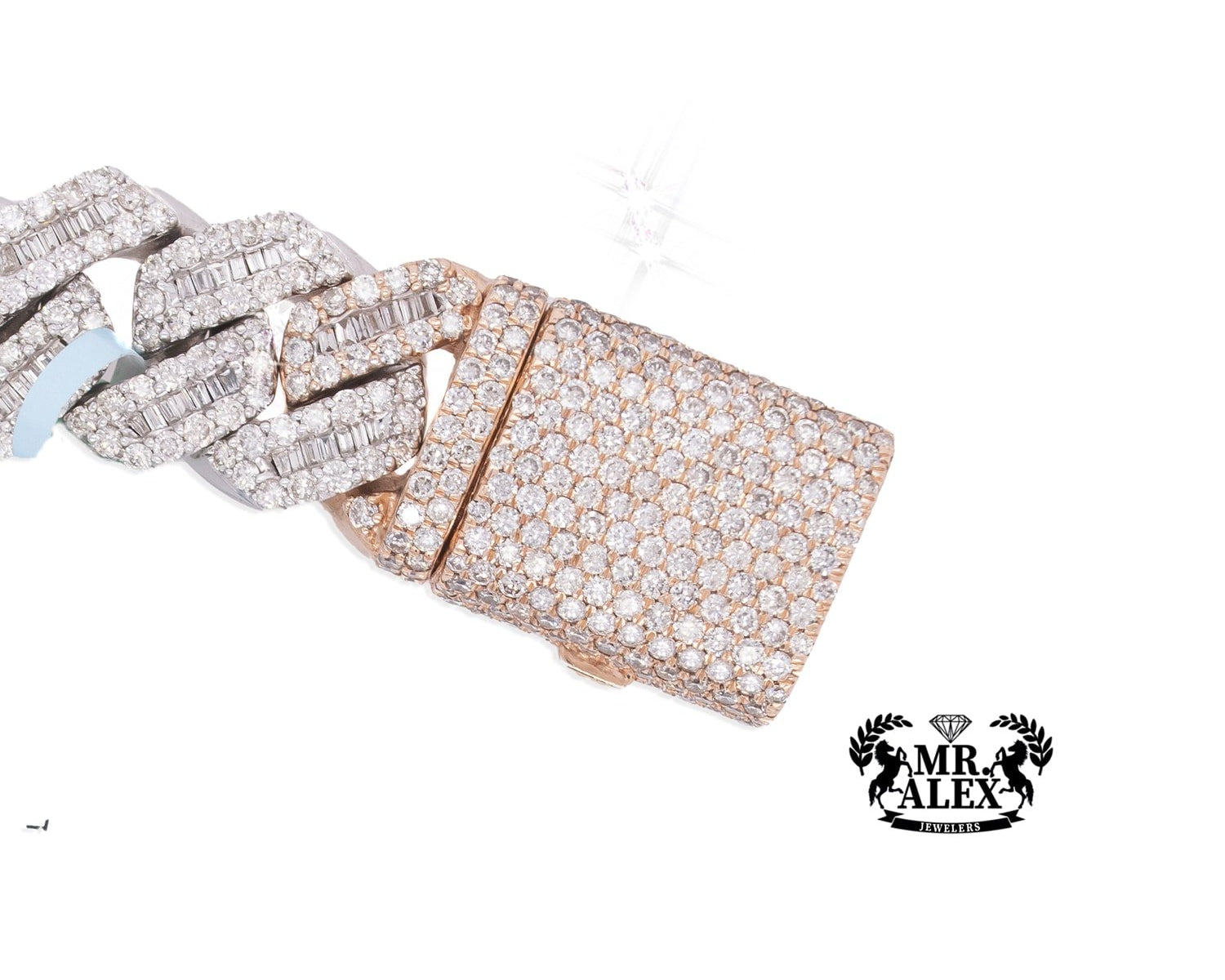 10K Luxury Cuban Baguette Bracelet 17.99ct - Mr. Alex Jewelry