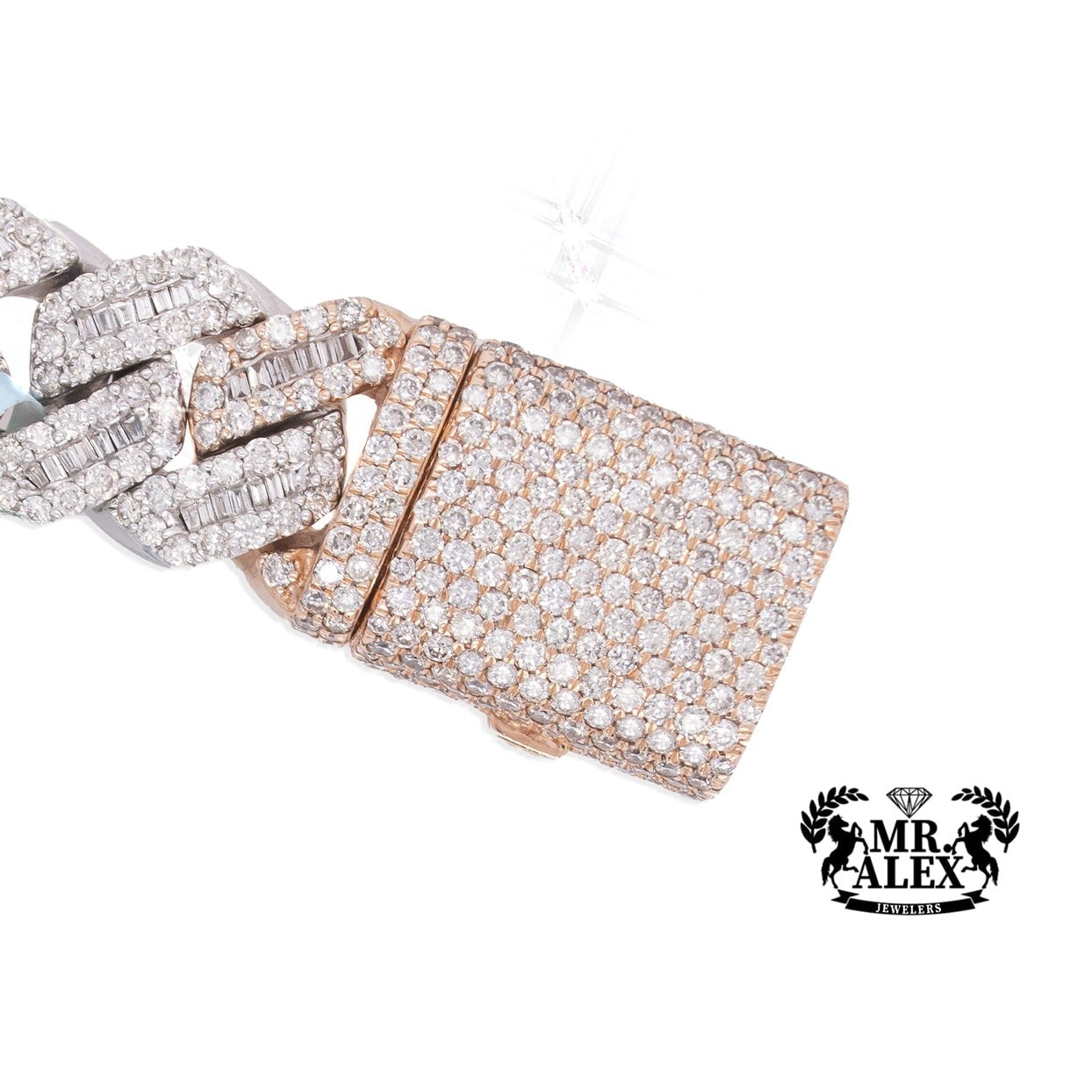 10K Luxury Cuban Baguette Bracelet 17.99ct - Mr. Alex Jewelry