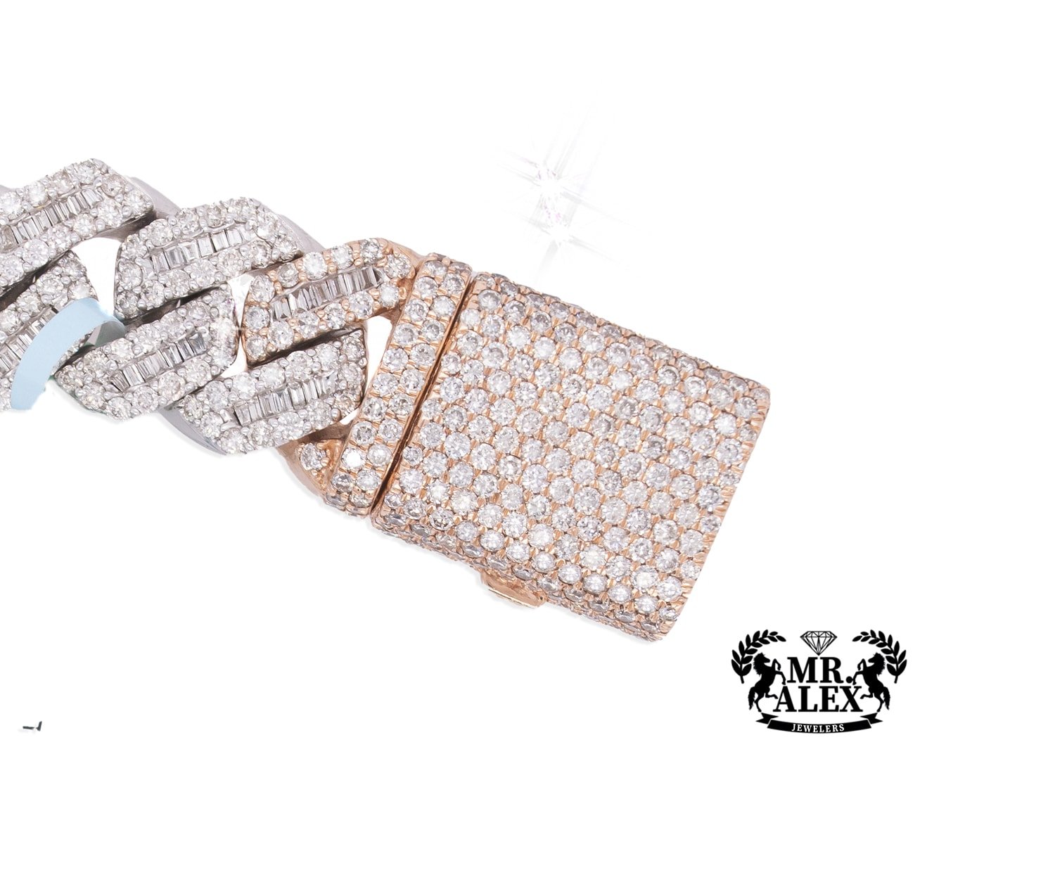 10K Luxury Cuban Baguette Bracelet 17.99ct - Mr. Alex Jewelry