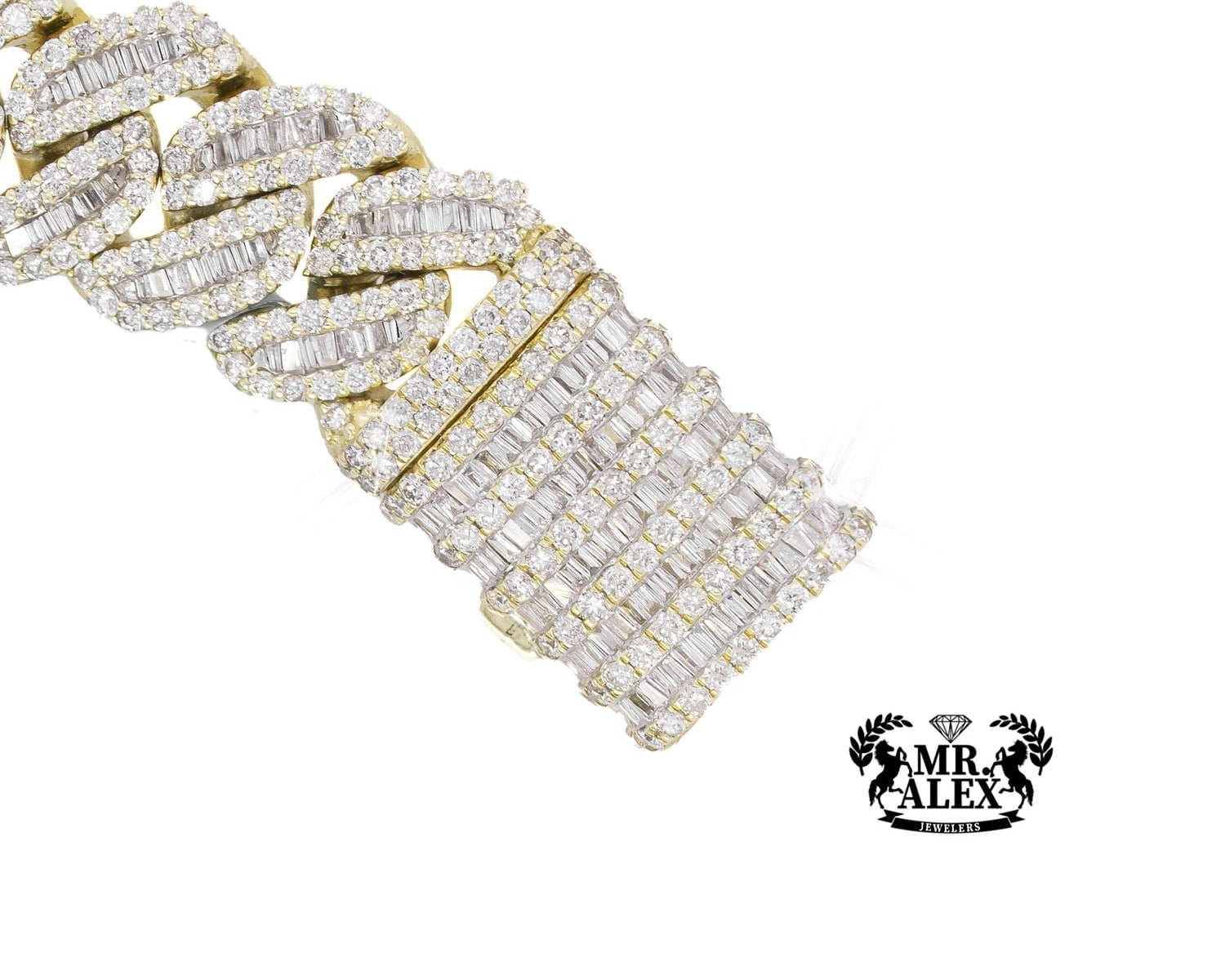 10K Luxury Cuban Baguette Bracelet 18.54ct - Mr. Alex Jewelry