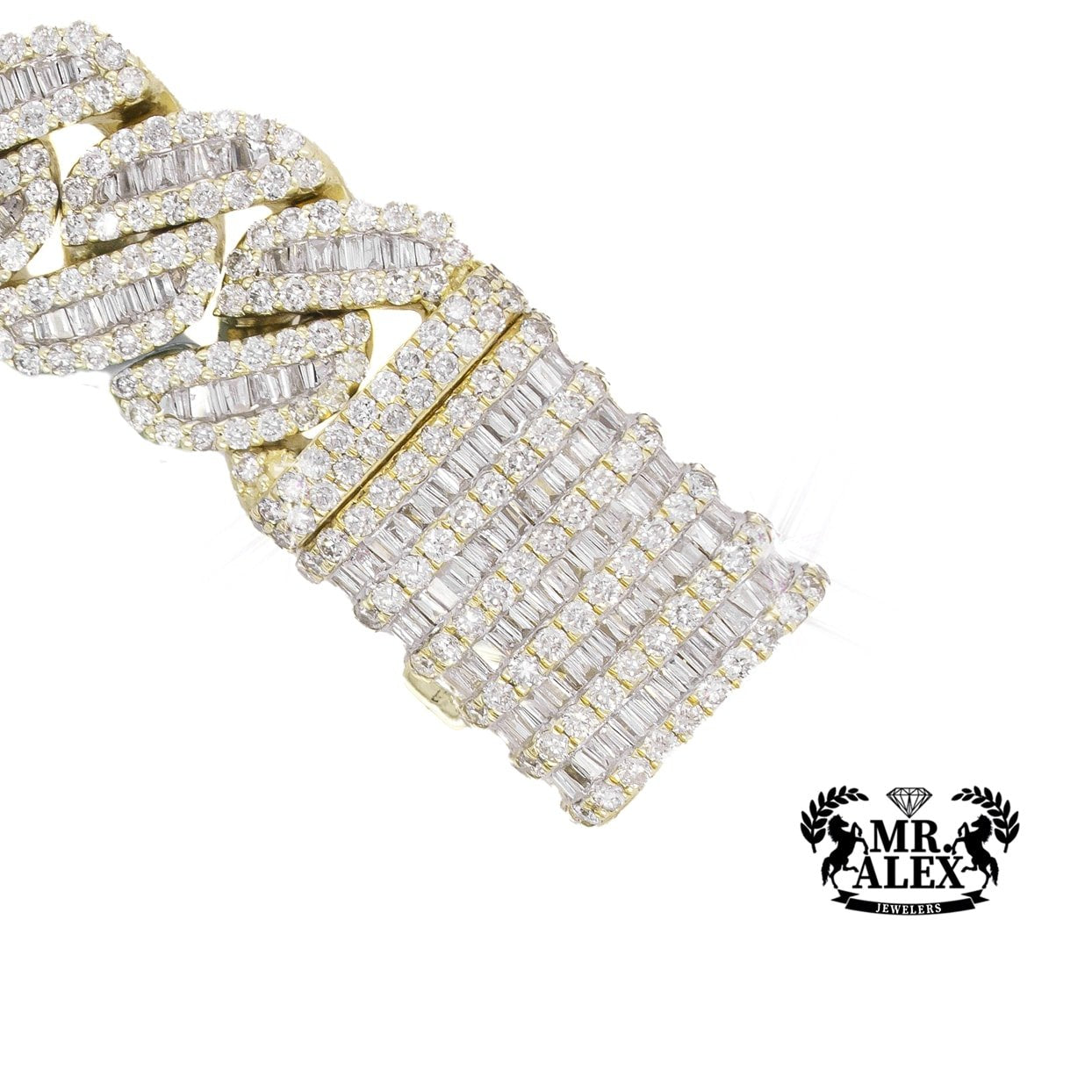 10K Luxury Cuban Baguette Bracelet 18.54ct - Mr. Alex Jewelry