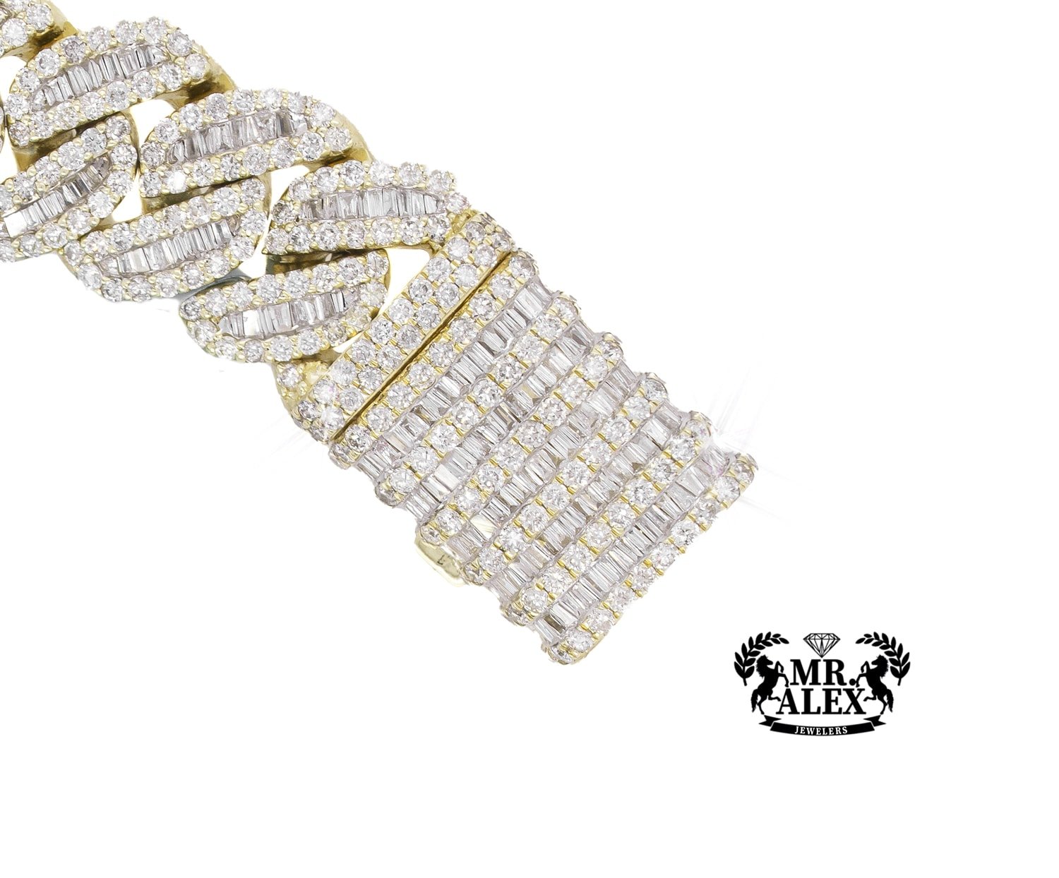 10K Luxury Cuban Baguette Bracelet 18.54ct - Mr. Alex Jewelry
