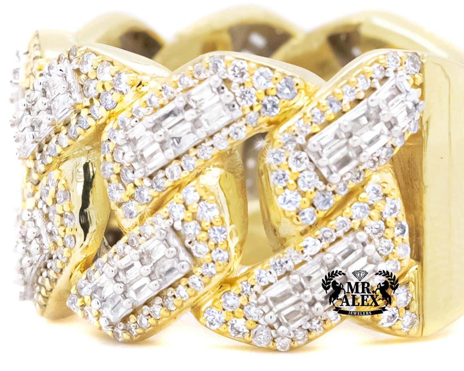 10k Luxury Cuban Link Ring 1.85ct - Mr. Alex Jewelry