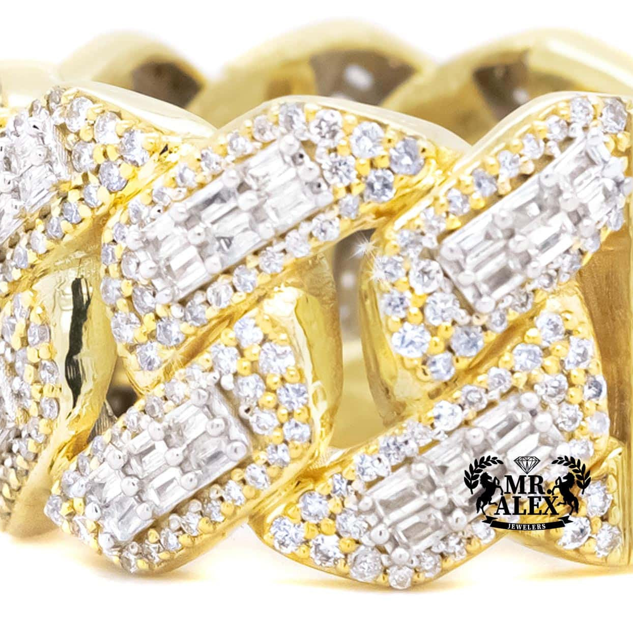10k Luxury Cuban Link Ring 1.85ct - Mr. Alex Jewelry