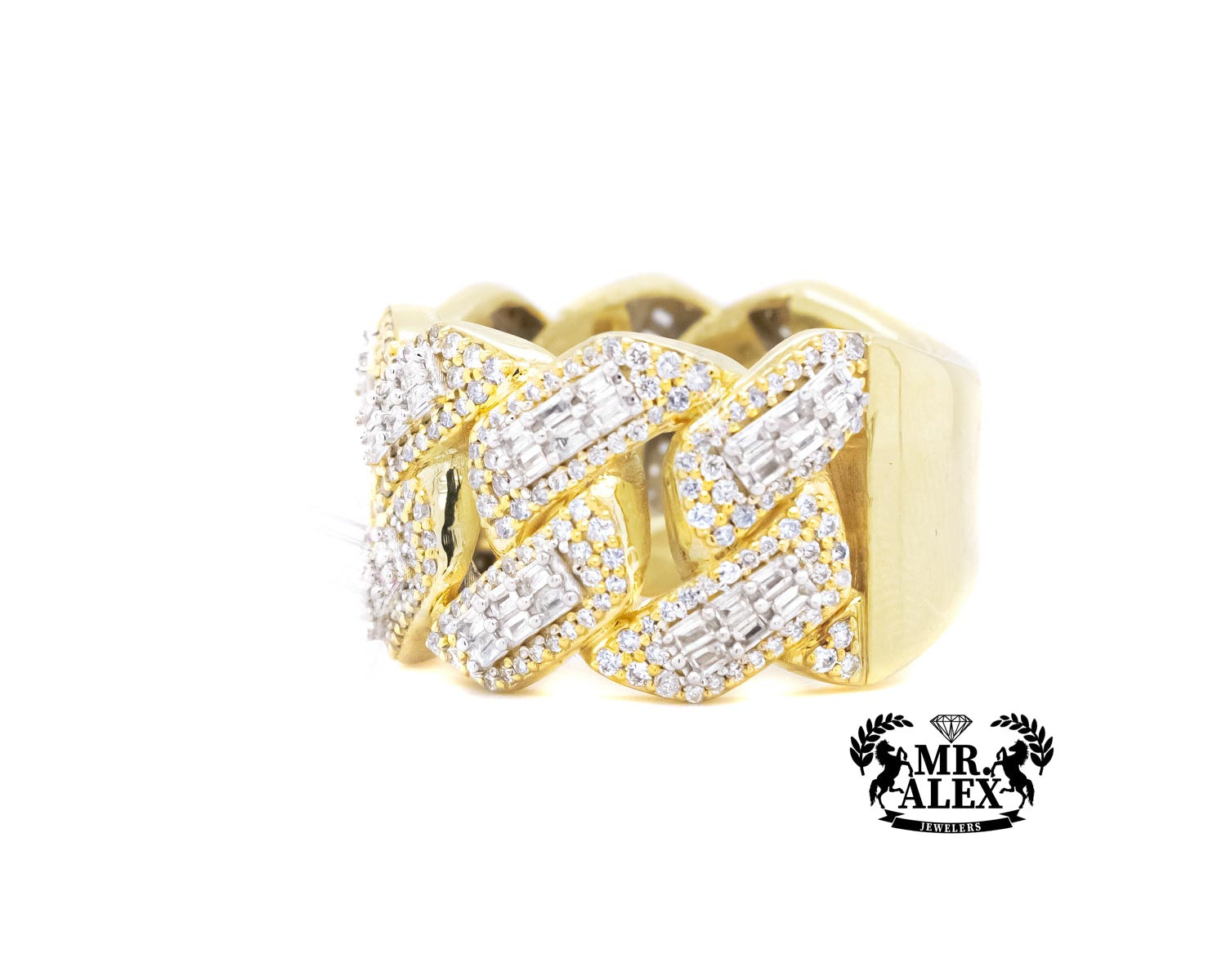 10k Luxury Cuban Link Ring 1.85ct - Mr. Alex Jewelry