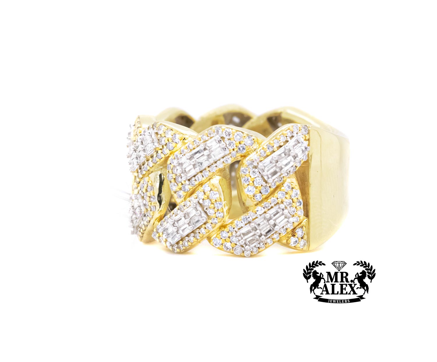10k Luxury Cuban Link Ring 1.85ct - Mr. Alex Jewelry