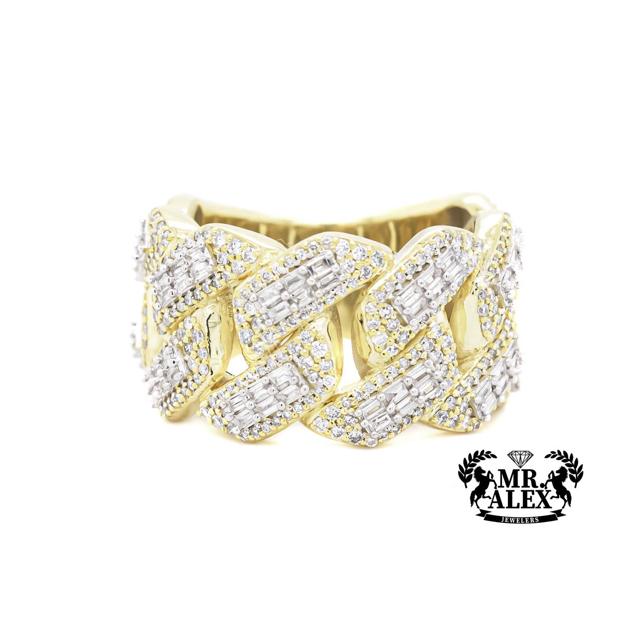 10k Luxury Cuban Link Ring 1.85ct - Mr. Alex Jewelry