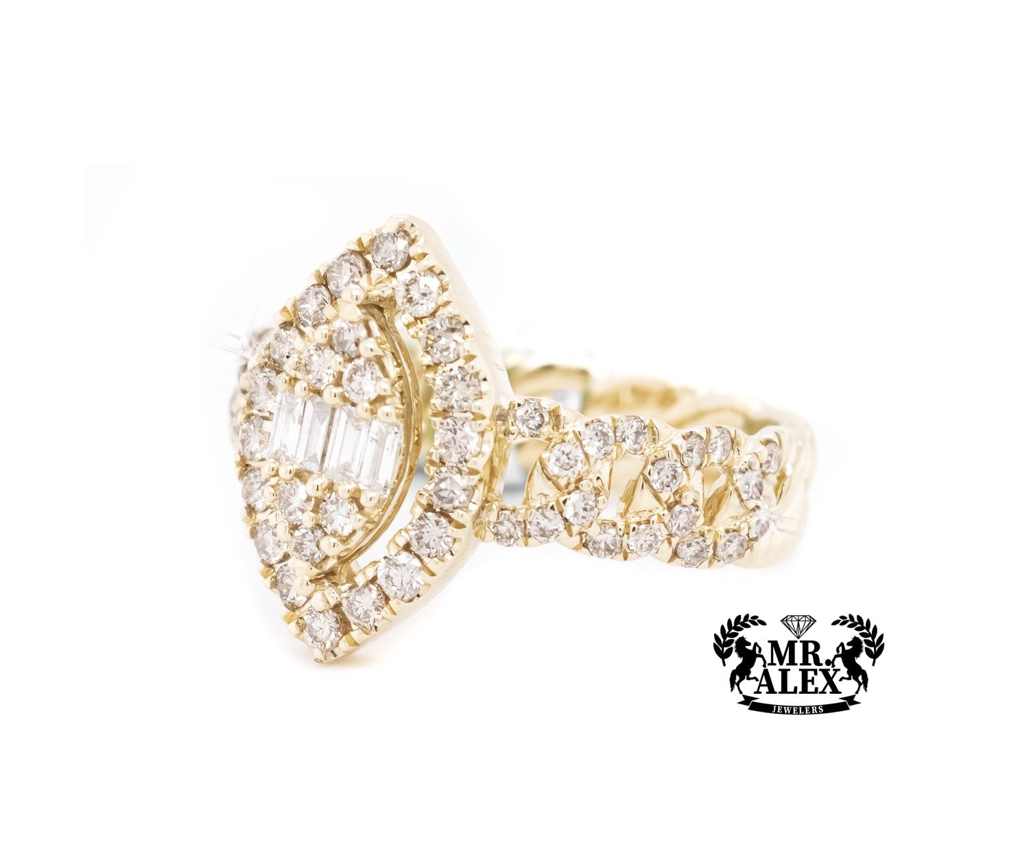 10K Marquise Halo Ring 0.85ct - Mr. Alex Jewelry