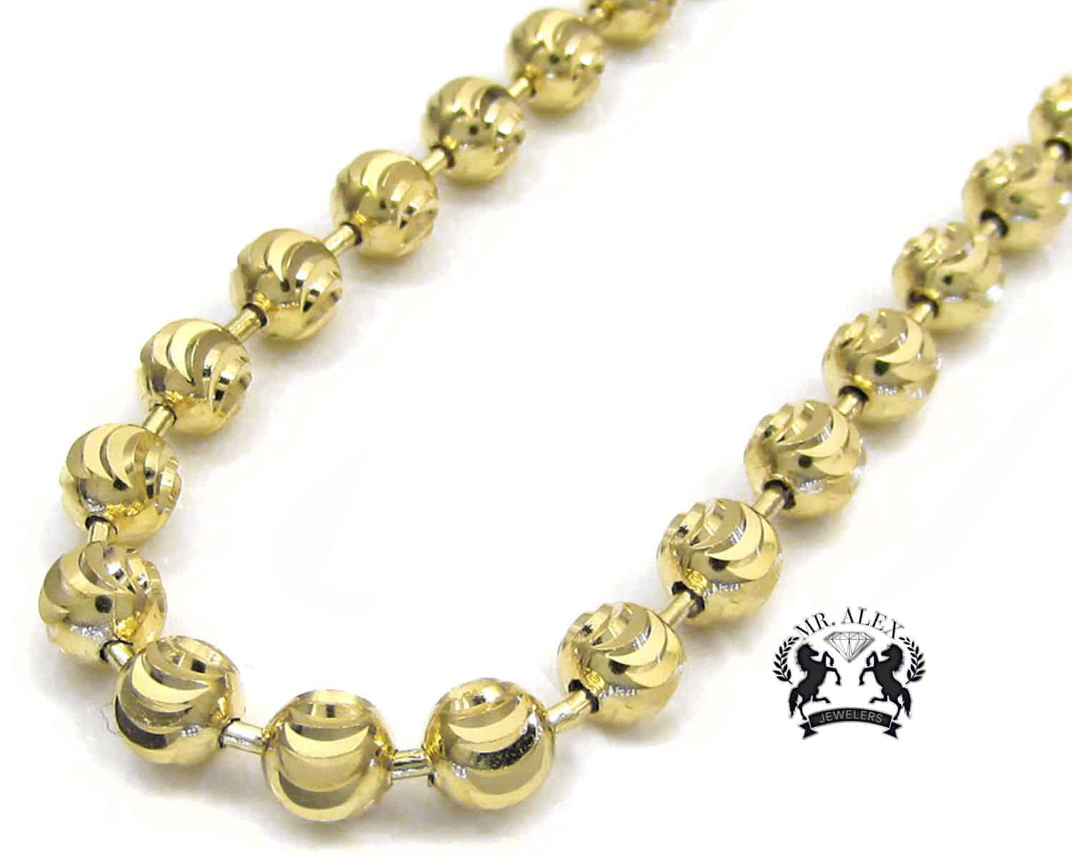 10k Moon Cut Style Solid Chain White Gold - Mr. Alex Jewelry