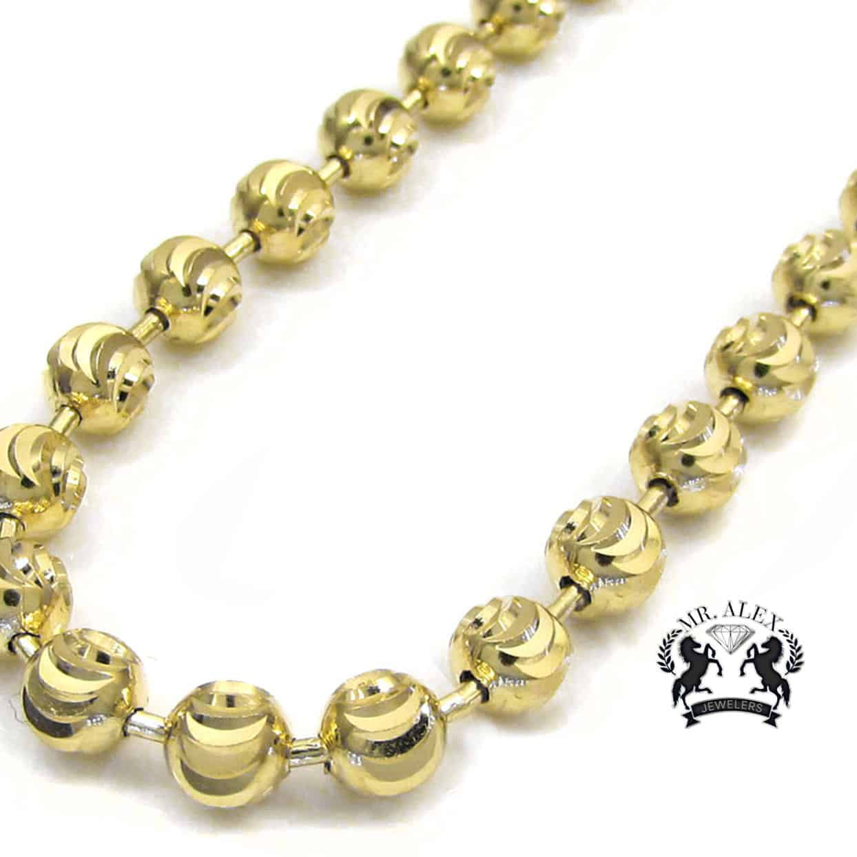 10k Moon Cut Style Solid Chain White Gold - Mr. Alex Jewelry