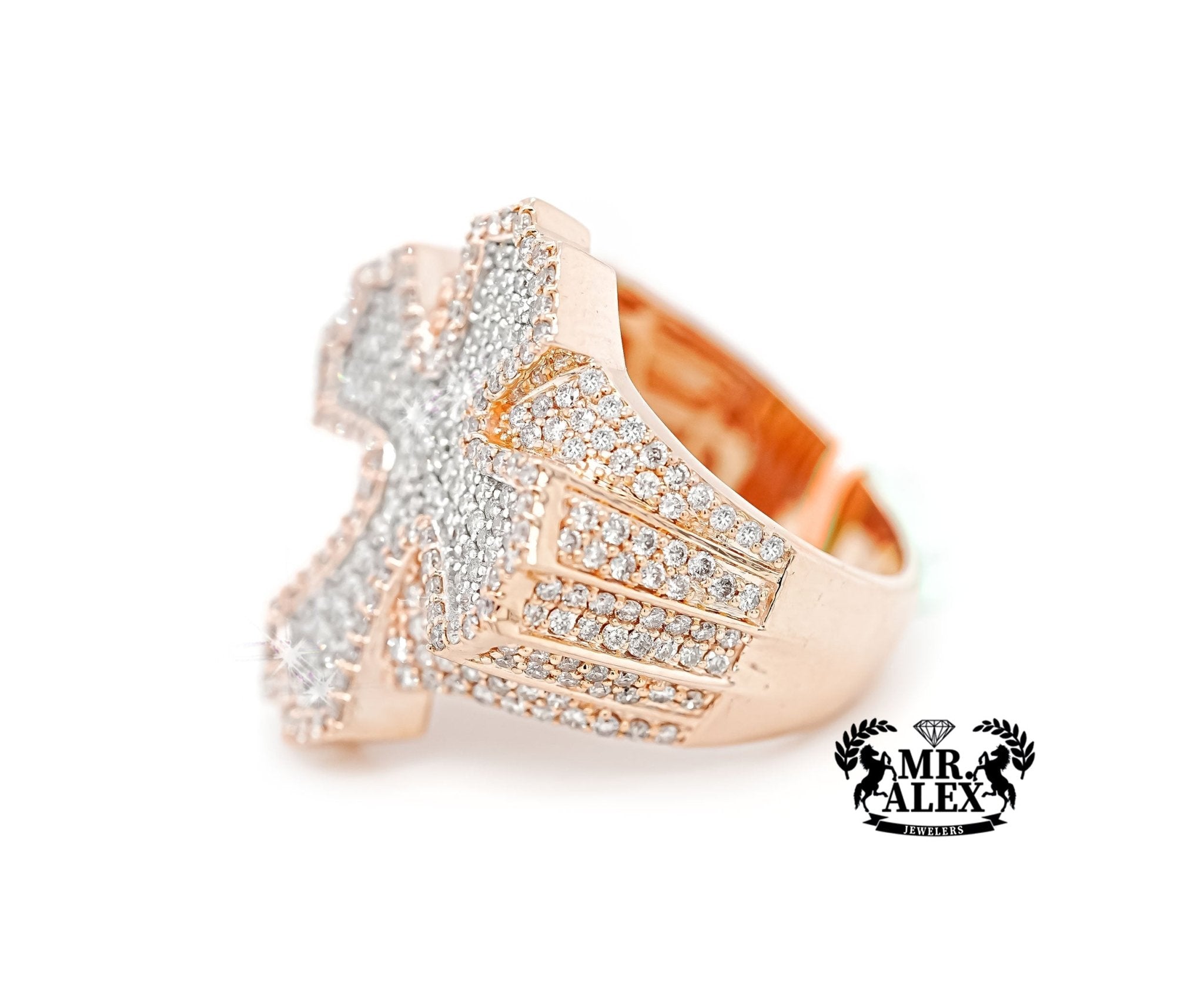 10K Ornate Cross Diamond Ring 3.00ct - Mr. Alex Jewelry