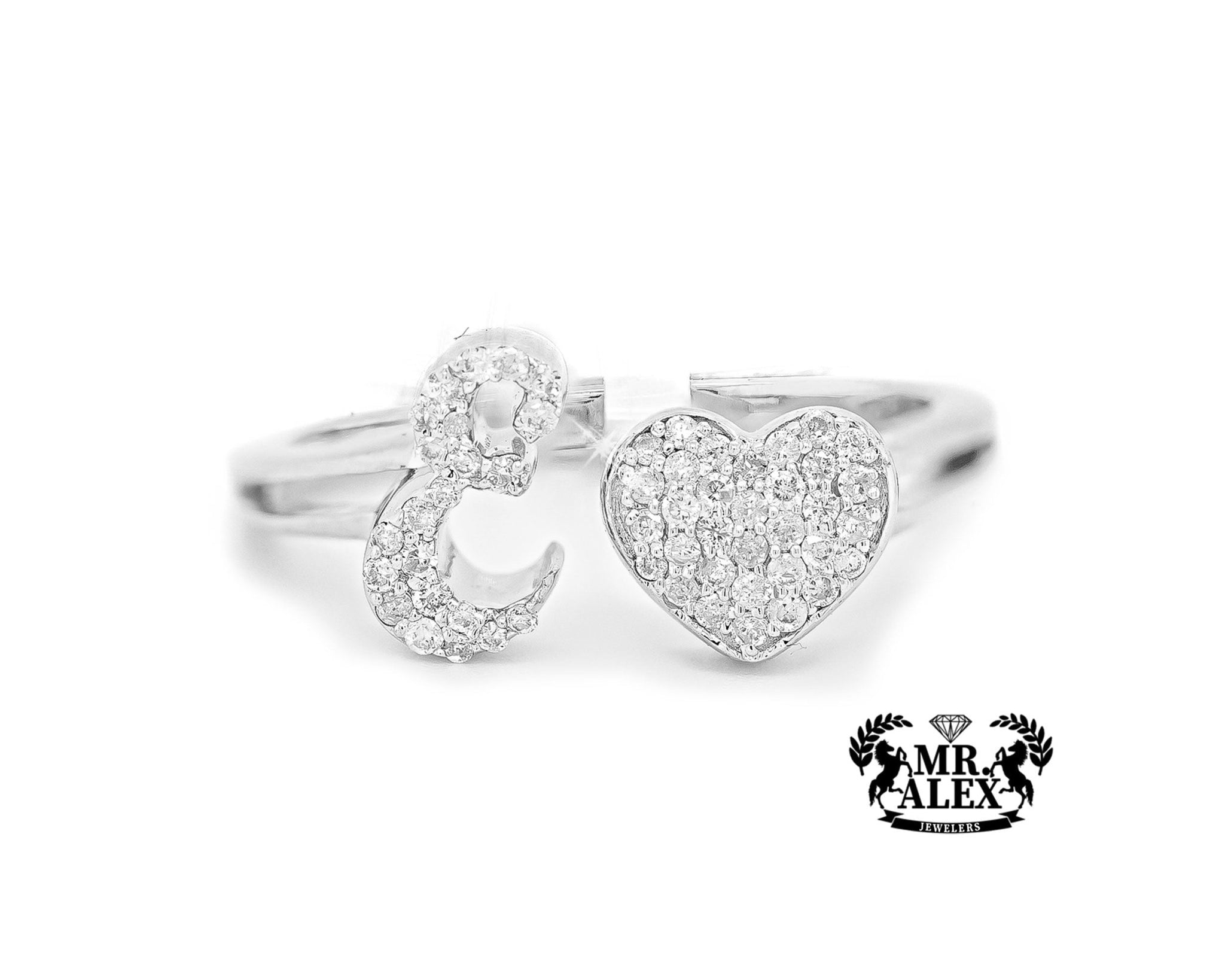 10k Personalized Love Letter Diamond Ring 0.25ct - Mr. Alex Jewelry