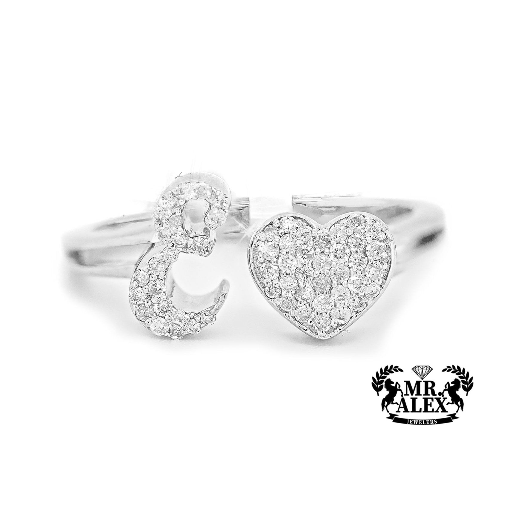10k Personalized Love Letter Diamond Ring 0.25ct - Mr. Alex Jewelry
