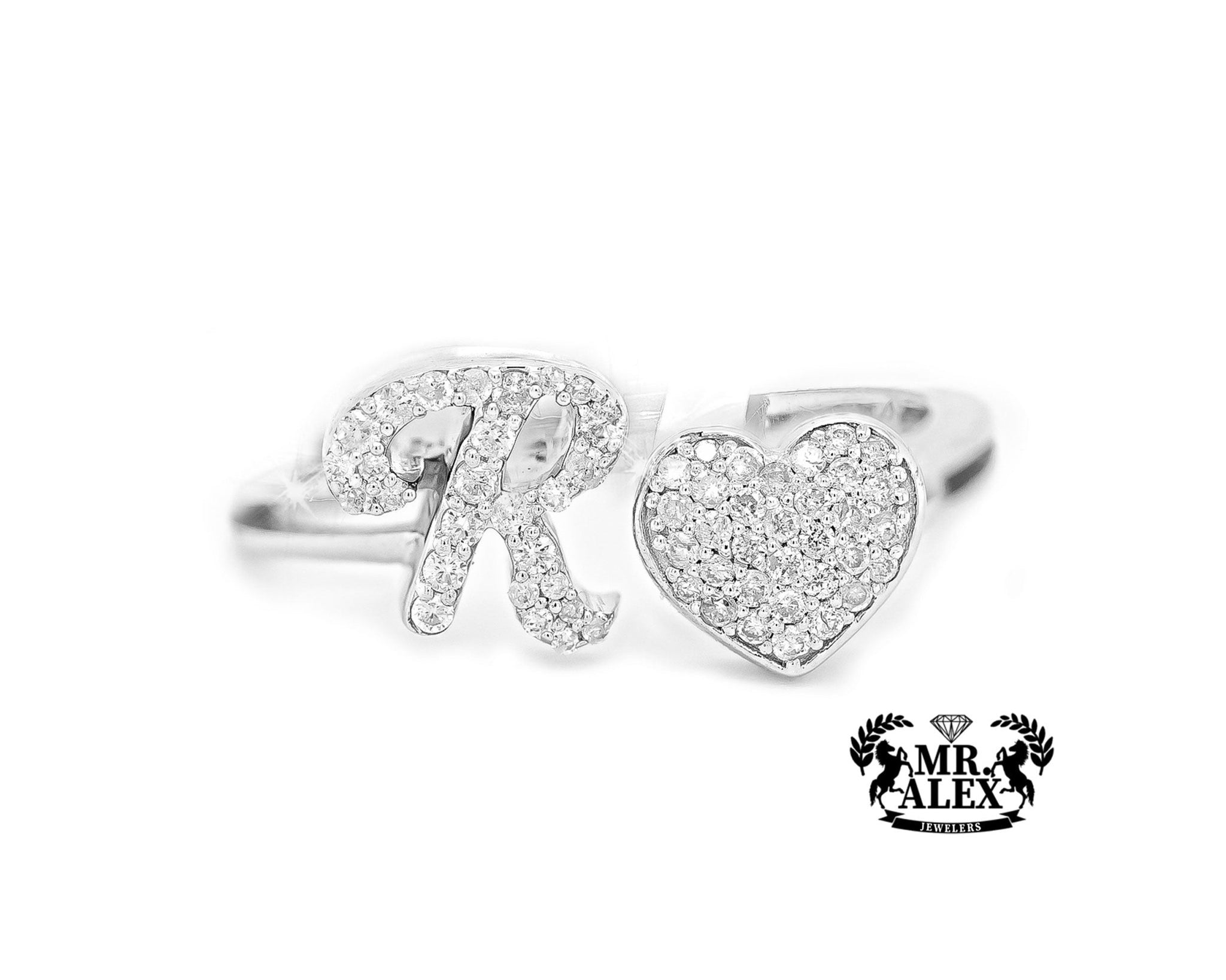 10k Personalized Love Letter Diamond Ring 0.25ct - Mr. Alex Jewelry