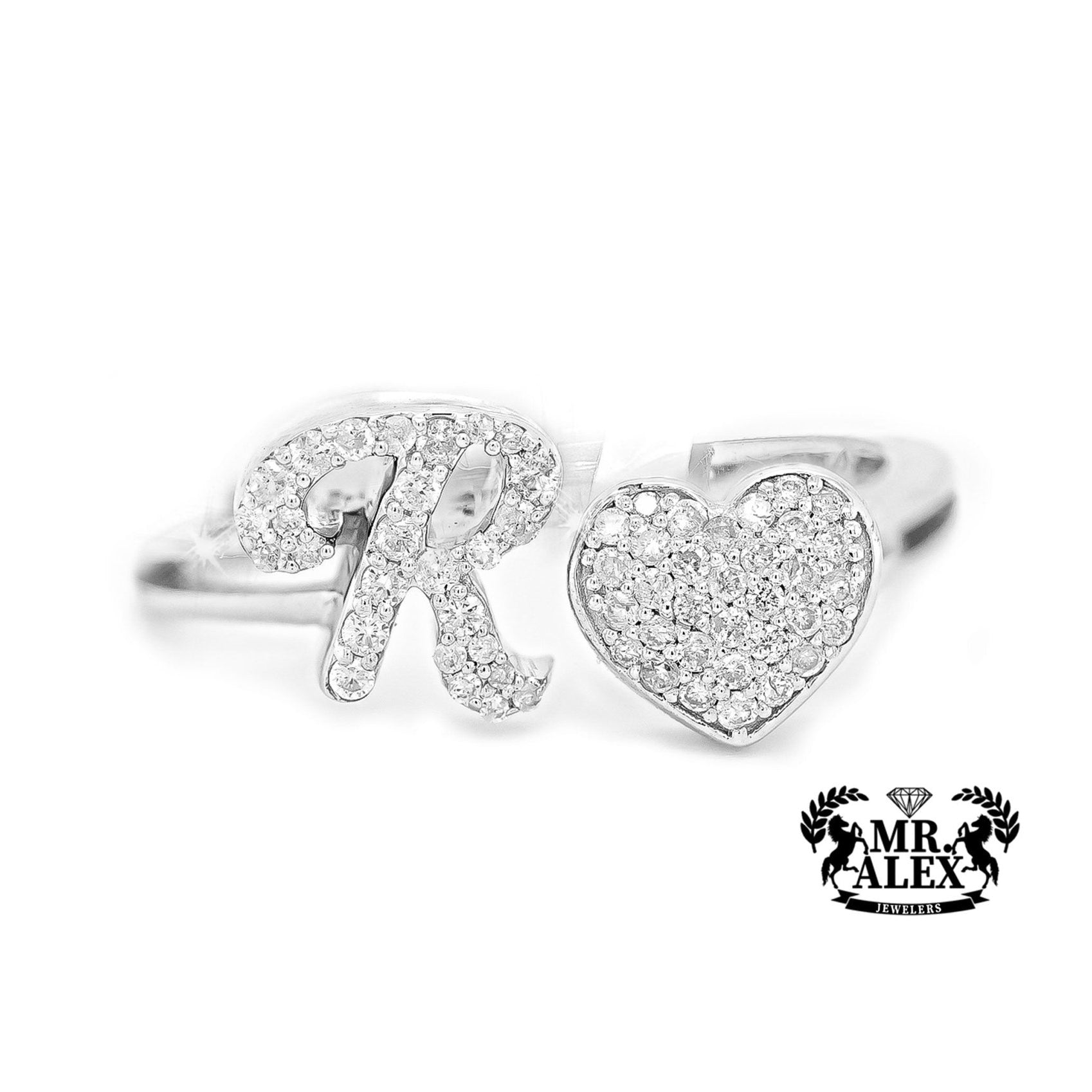 10k Personalized Love Letter Diamond Ring 0.25ct - Mr. Alex Jewelry