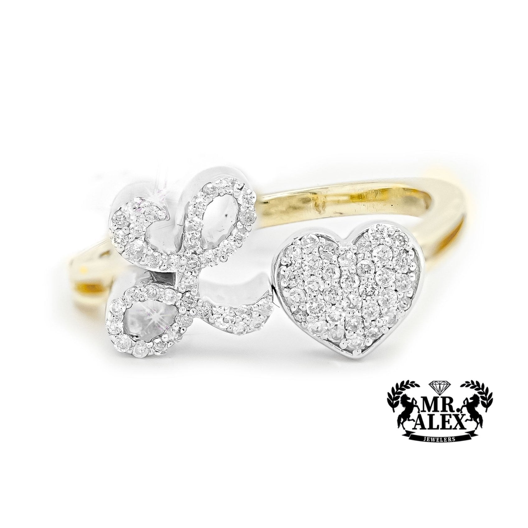 10k Personalized Love Letter Diamond Ring 0.25ct - Mr. Alex Jewelry