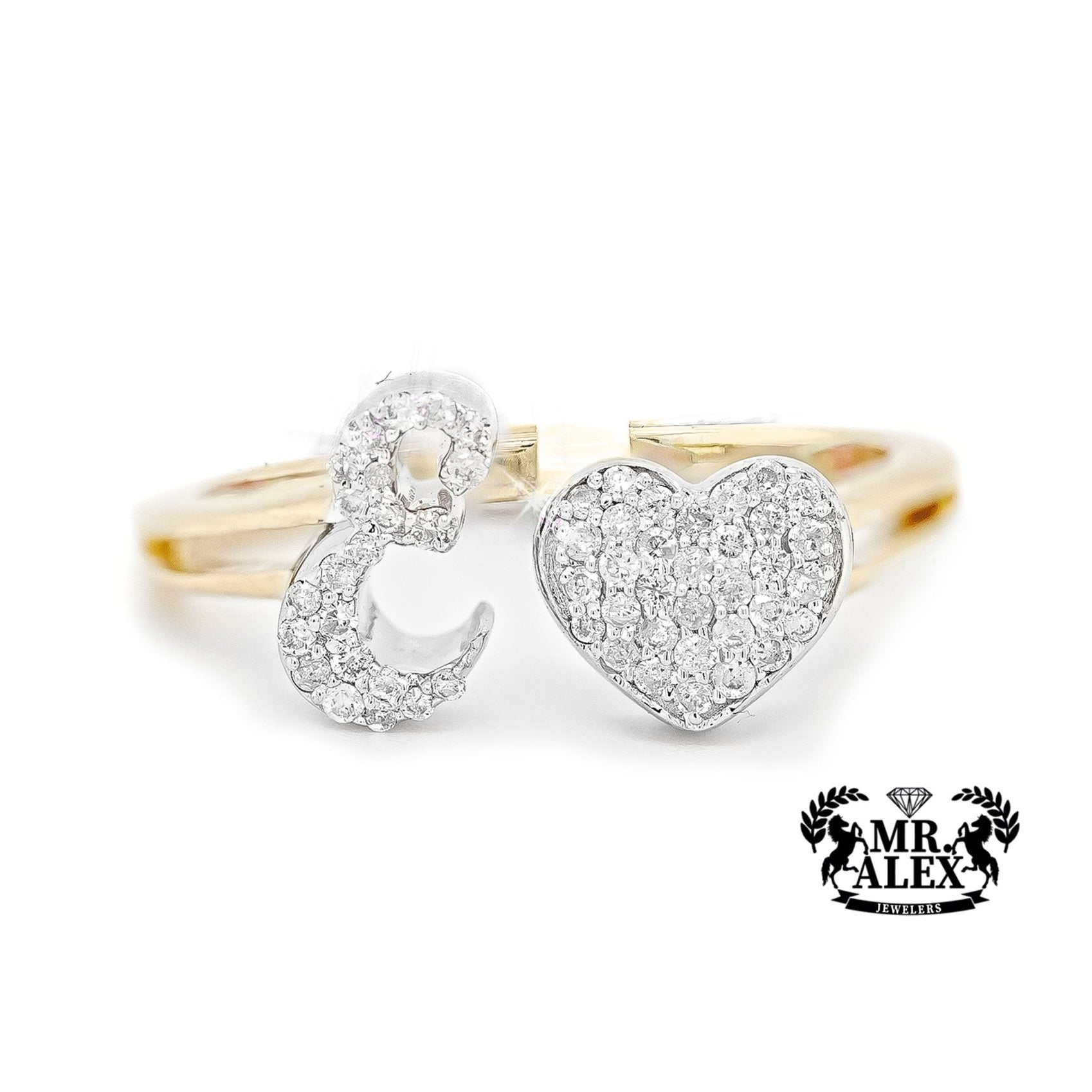 10k Personalized Love Letter Diamond Ring 0.25ct - Mr. Alex Jewelry