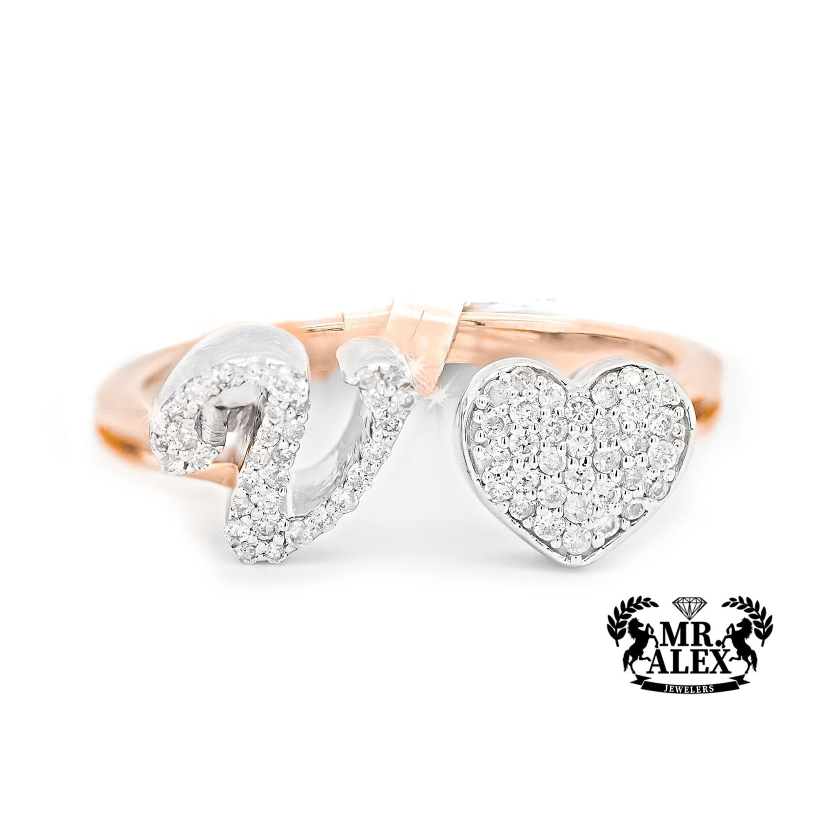 10k Personalized Love Letter Diamond Ring 0.25ct - Mr. Alex Jewelry