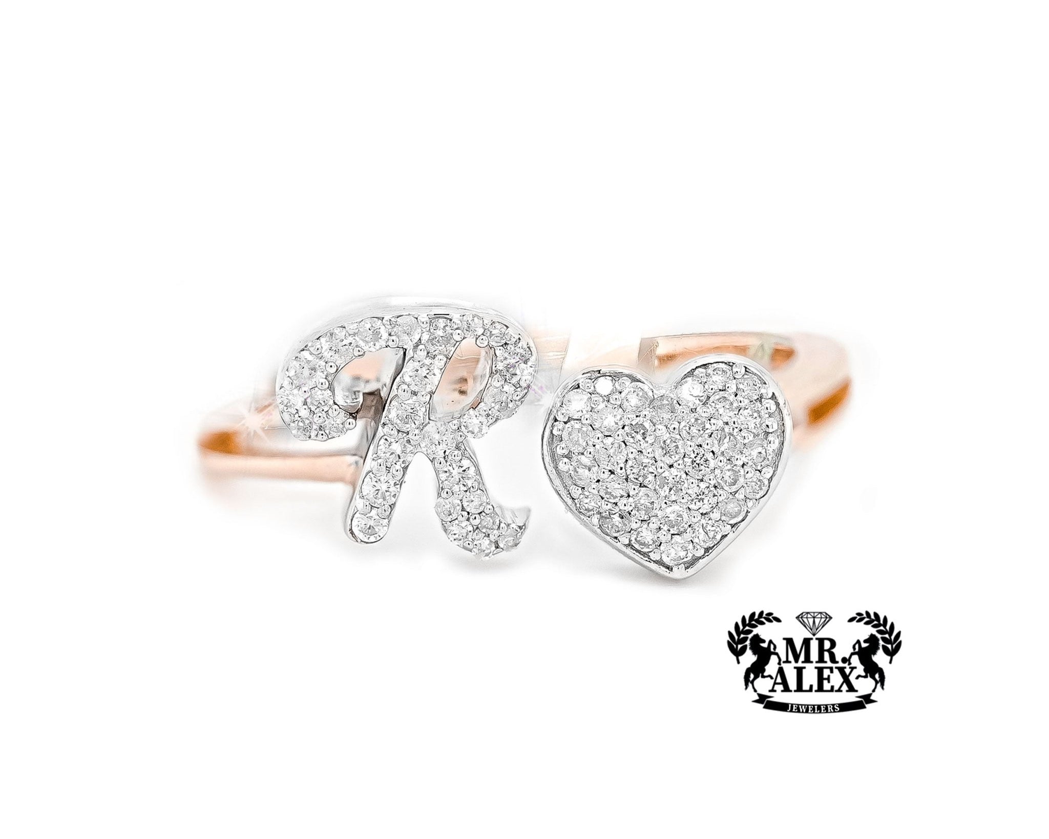 10k Personalized Love Letter Diamond Ring 0.25ct - Mr. Alex Jewelry