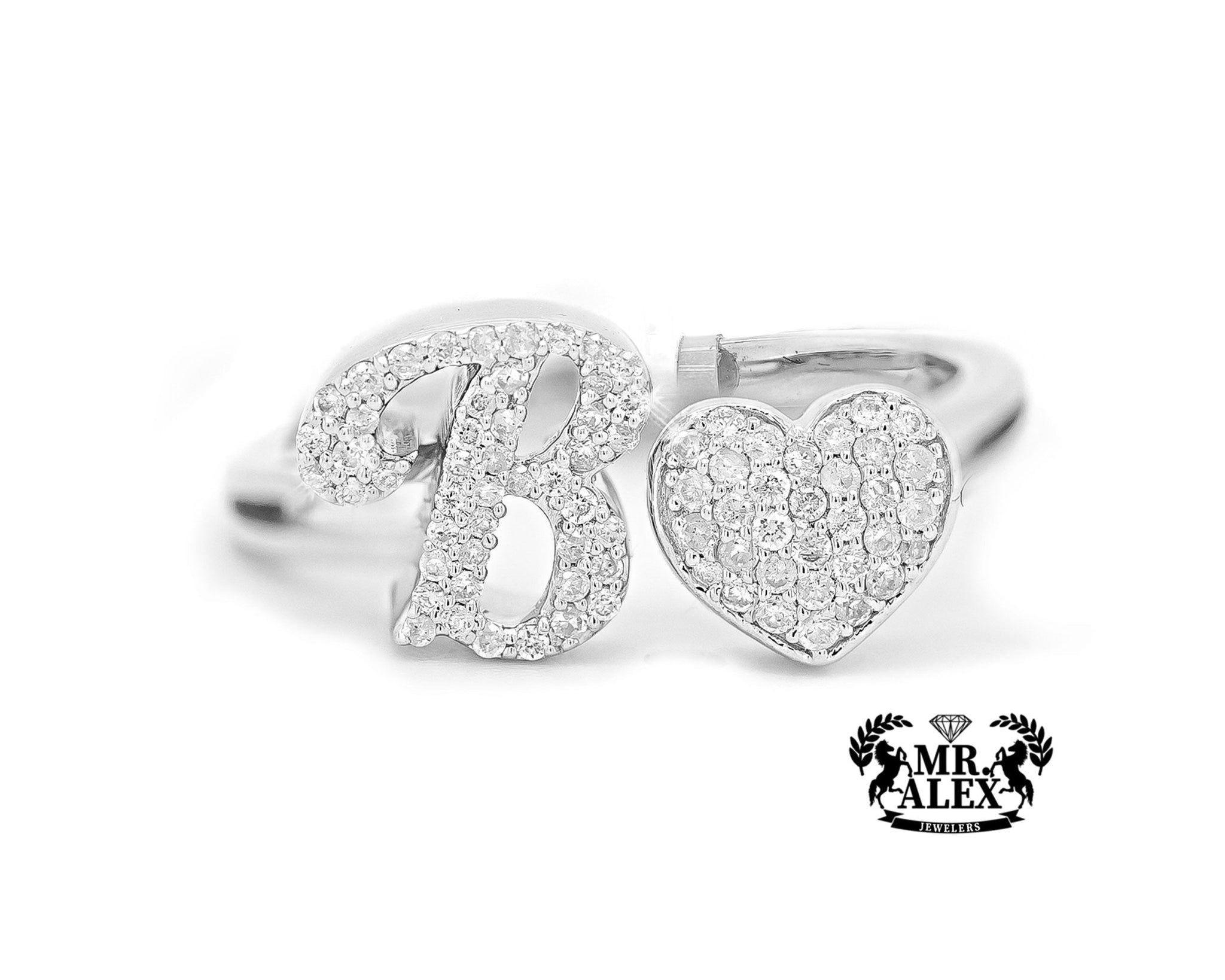 10k Personalized Love Letter Diamond Ring 0.25ct - Mr. Alex Jewelry