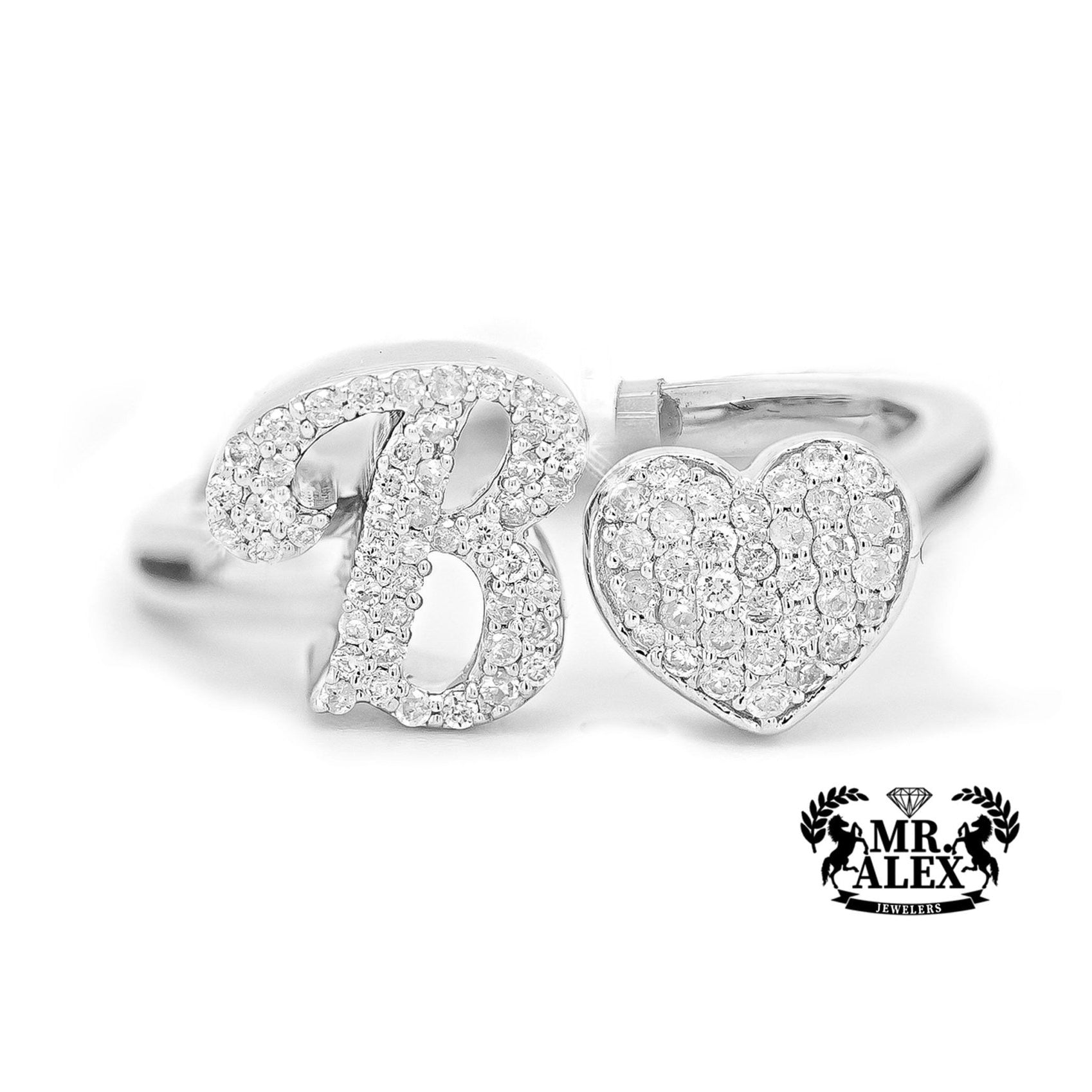 10k Personalized Love Letter Diamond Ring 0.25ct - Mr. Alex Jewelry