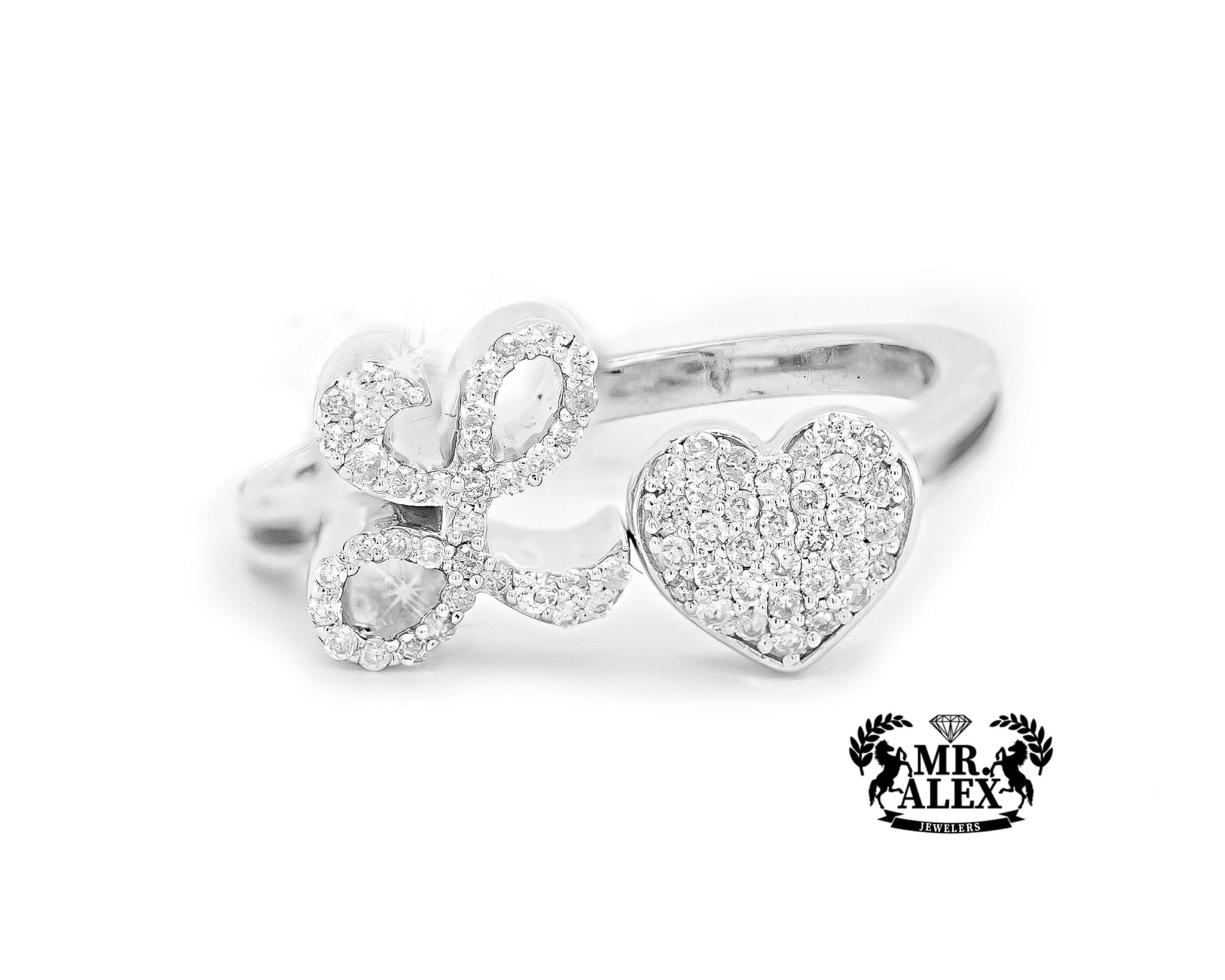 10k Personalized Love Letter Diamond Ring 0.25ct - Mr. Alex Jewelry
