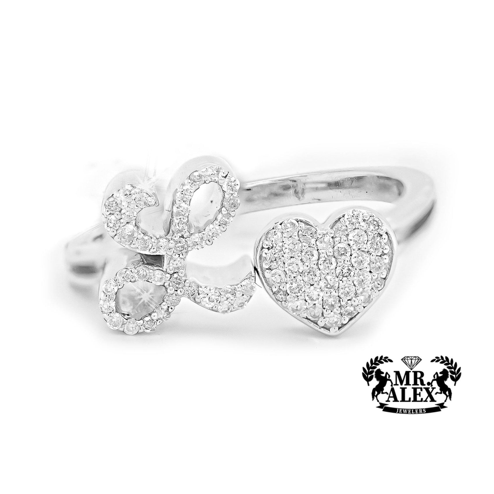 10k Personalized Love Letter Diamond Ring 0.25ct - Mr. Alex Jewelry