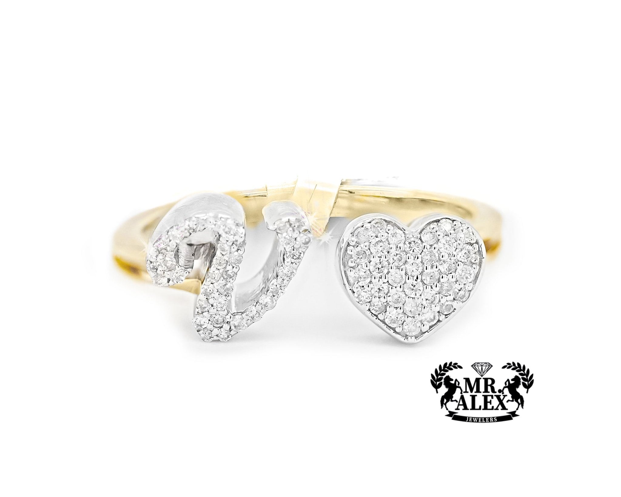 10k Personalized Love Letter Diamond Ring 0.25ct - Mr. Alex Jewelry