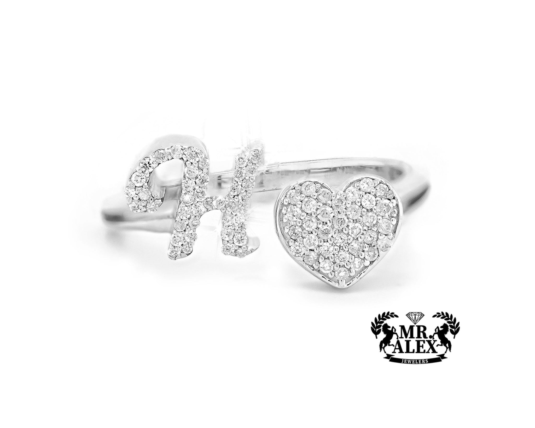 10k Personalized Love Letter Diamond Ring 0.25ct - Mr. Alex Jewelry