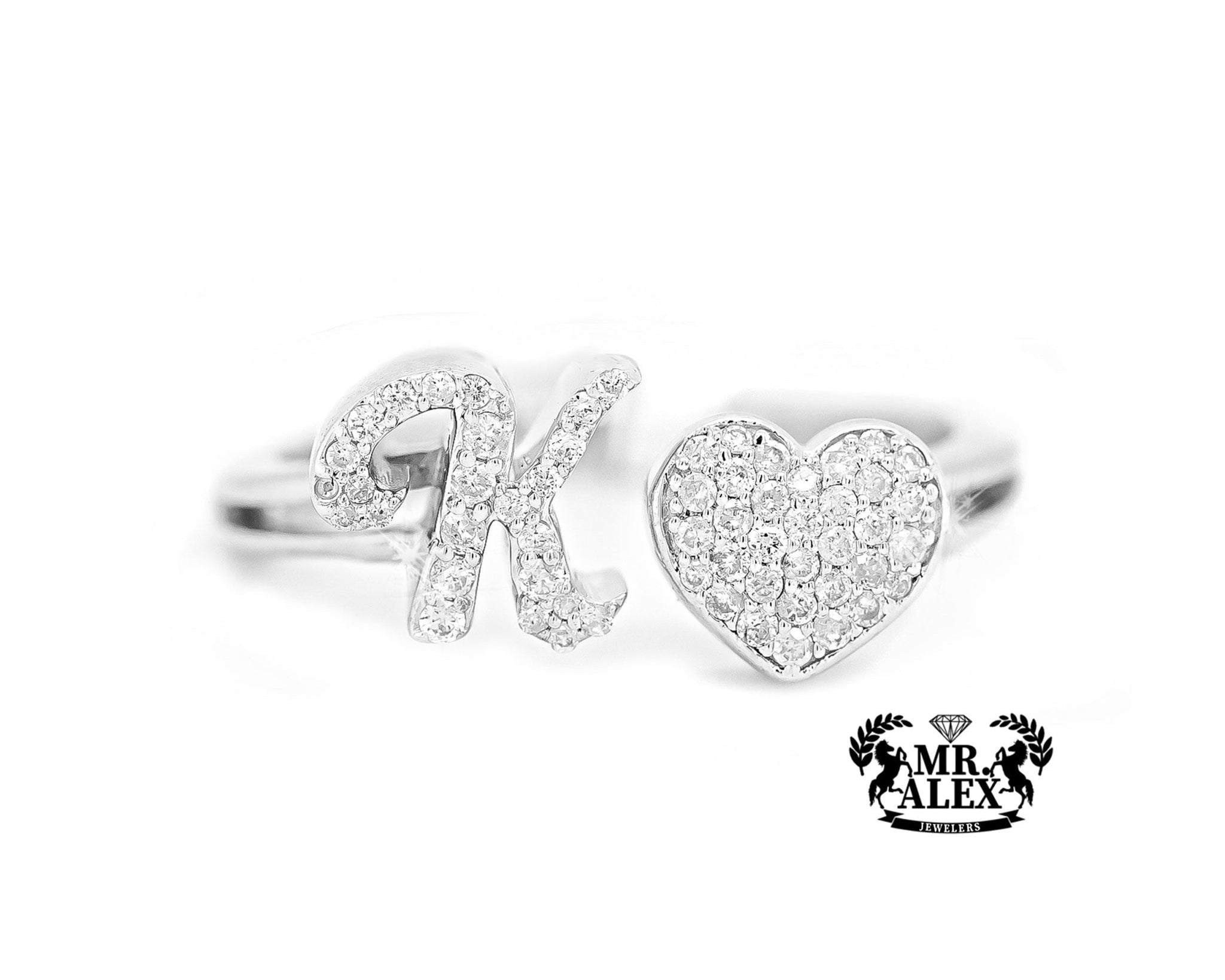 10k Personalized Love Letter Diamond Ring 0.25ct - Mr. Alex Jewelry