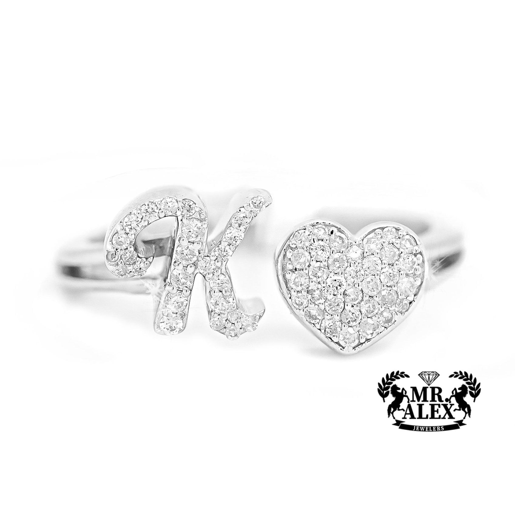 10k Personalized Love Letter Diamond Ring 0.25ct - Mr. Alex Jewelry