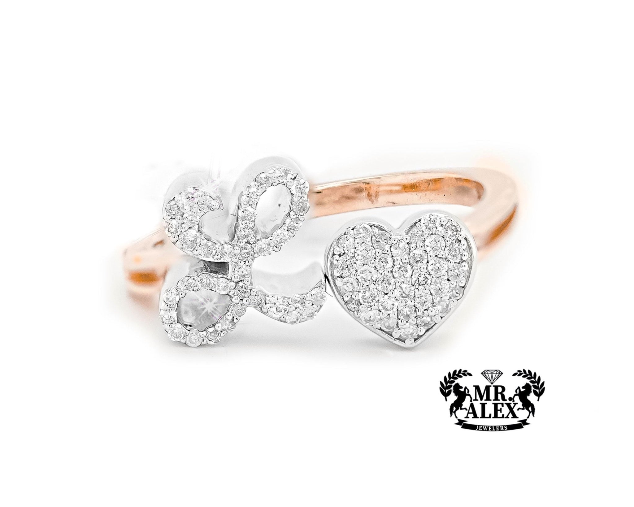 10k Personalized Love Letter Diamond Ring 0.25ct - Mr. Alex Jewelry