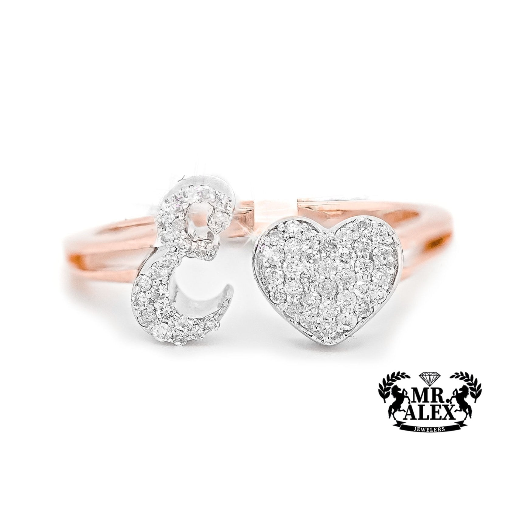 10k Personalized Love Letter Diamond Ring 0.25ct - Mr. Alex Jewelry
