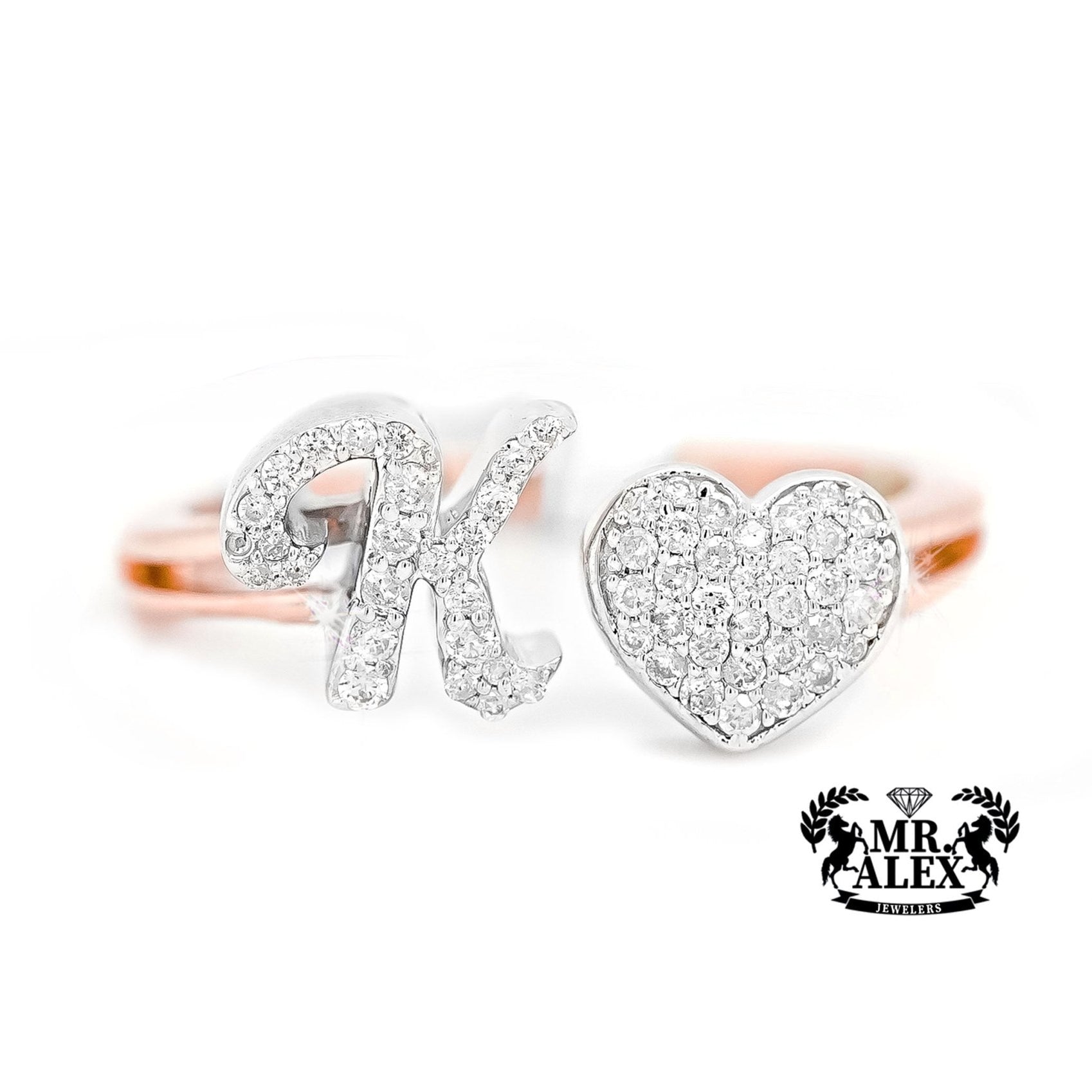 10k Personalized Love Letter Diamond Ring 0.25ct - Mr. Alex Jewelry