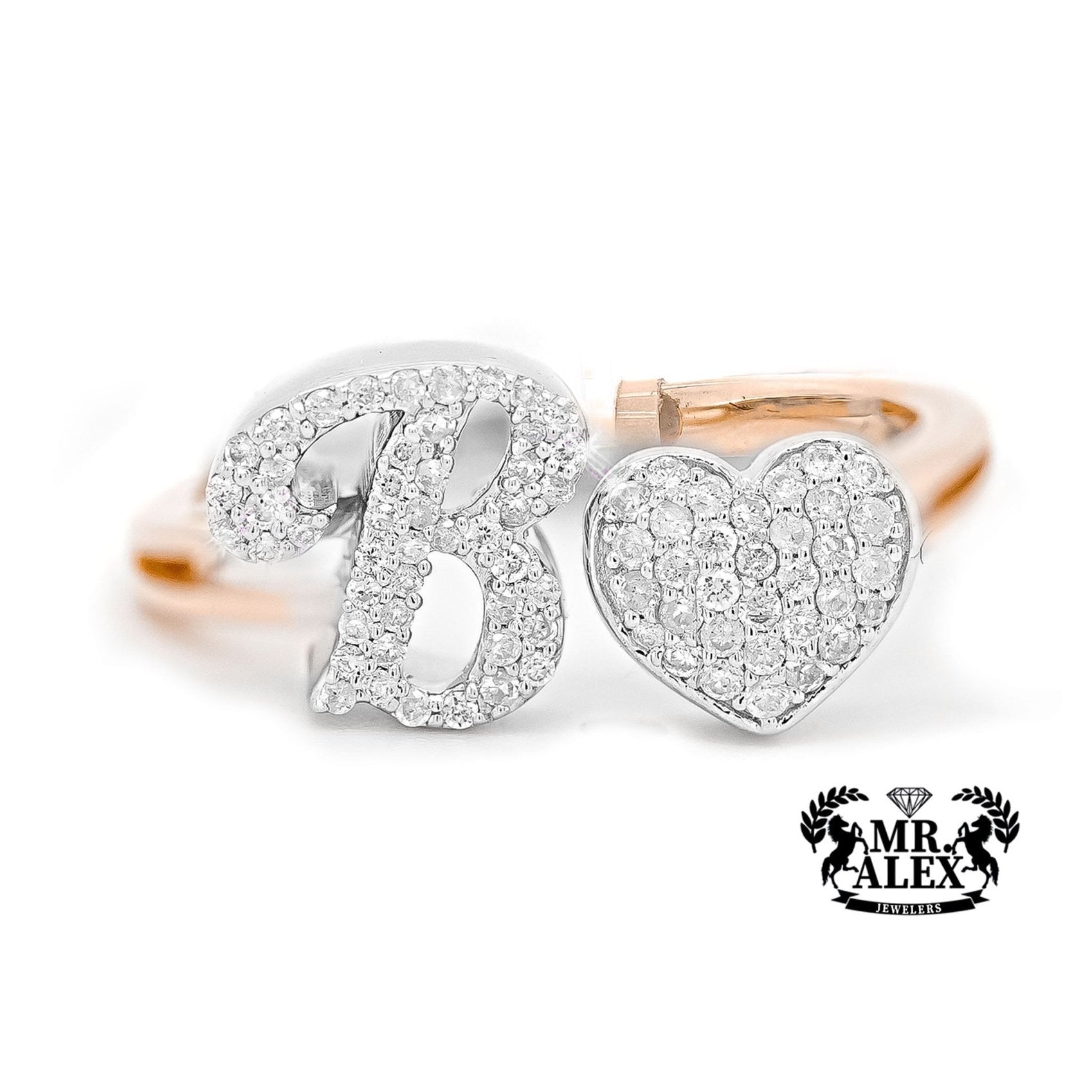 10k Personalized Love Letter Diamond Ring 0.25ct - Mr. Alex Jewelry