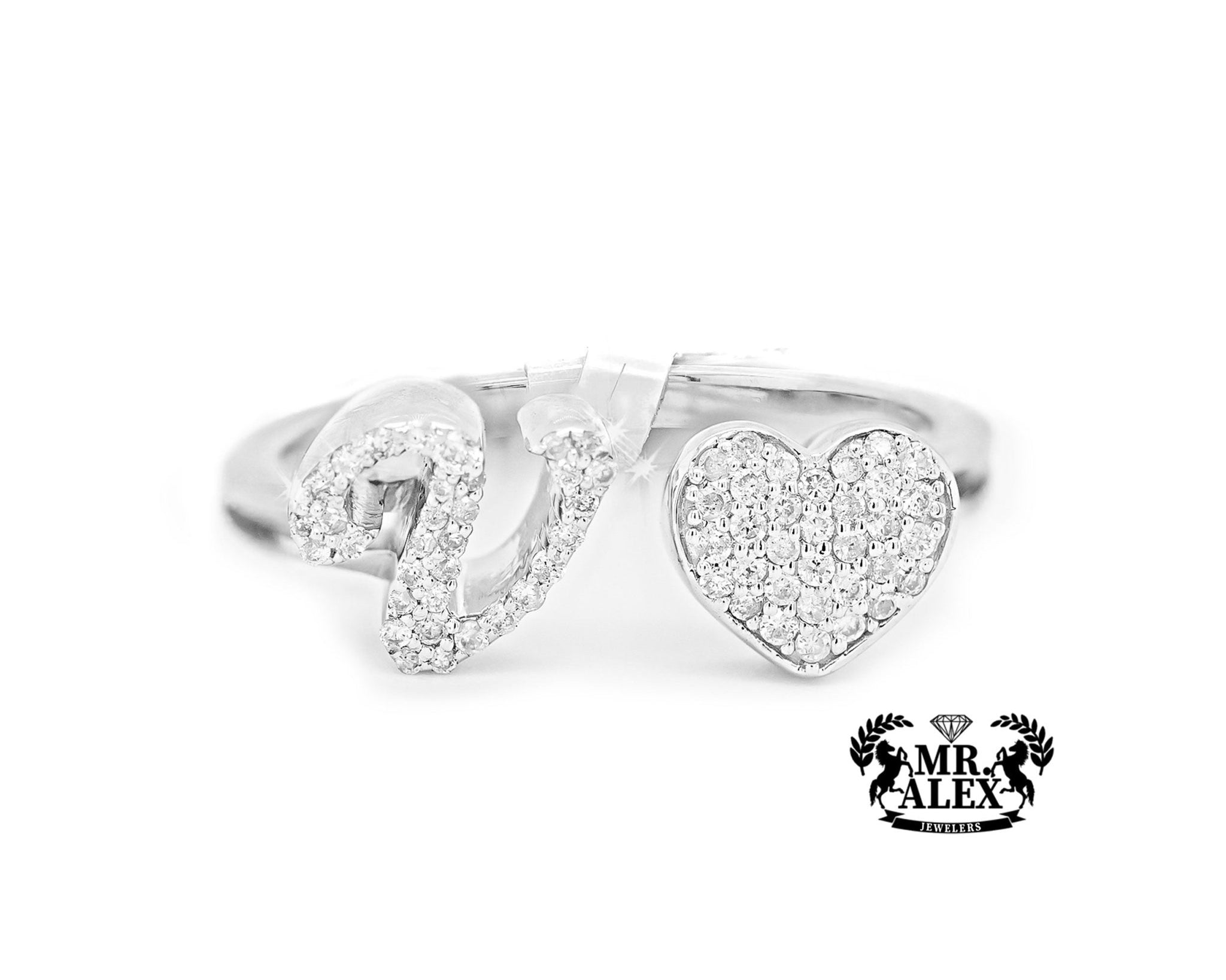 10k Personalized Love Letter Diamond Ring 0.25ct - Mr. Alex Jewelry