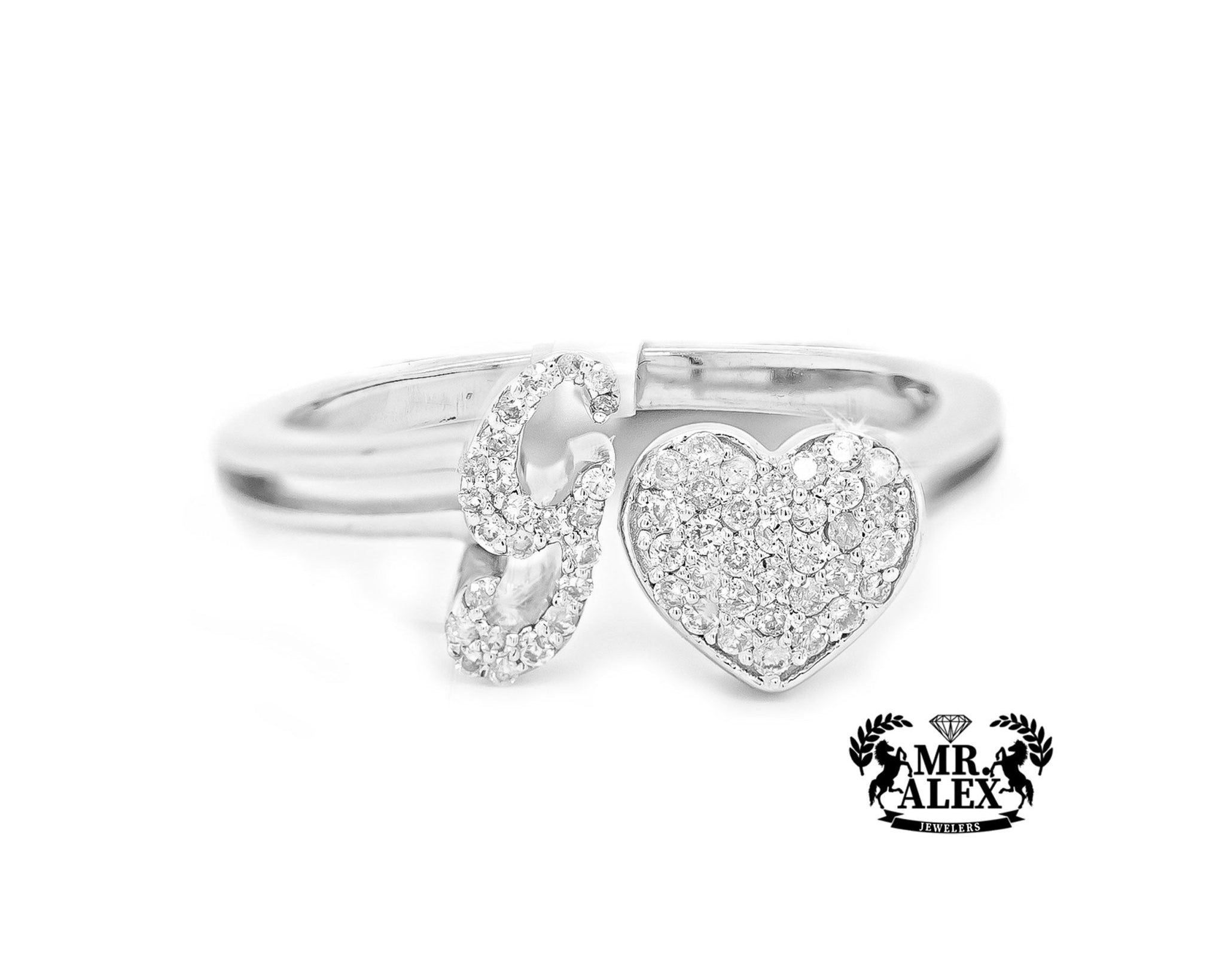 10k Personalized Love Letter Diamond Ring 0.25ct - Mr. Alex Jewelry